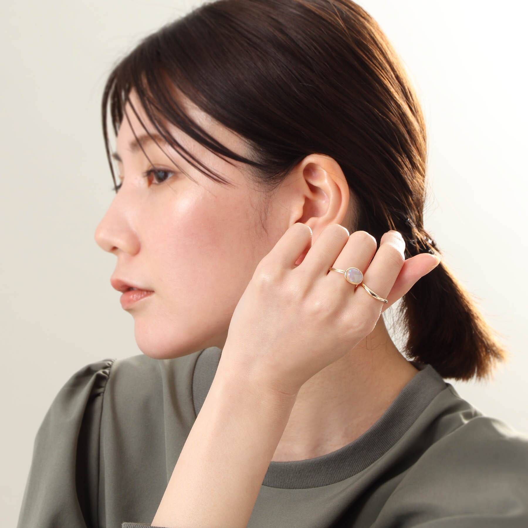 COCOSHNIK「K10エチオピアオパール オーバルカボション リング」|リング|