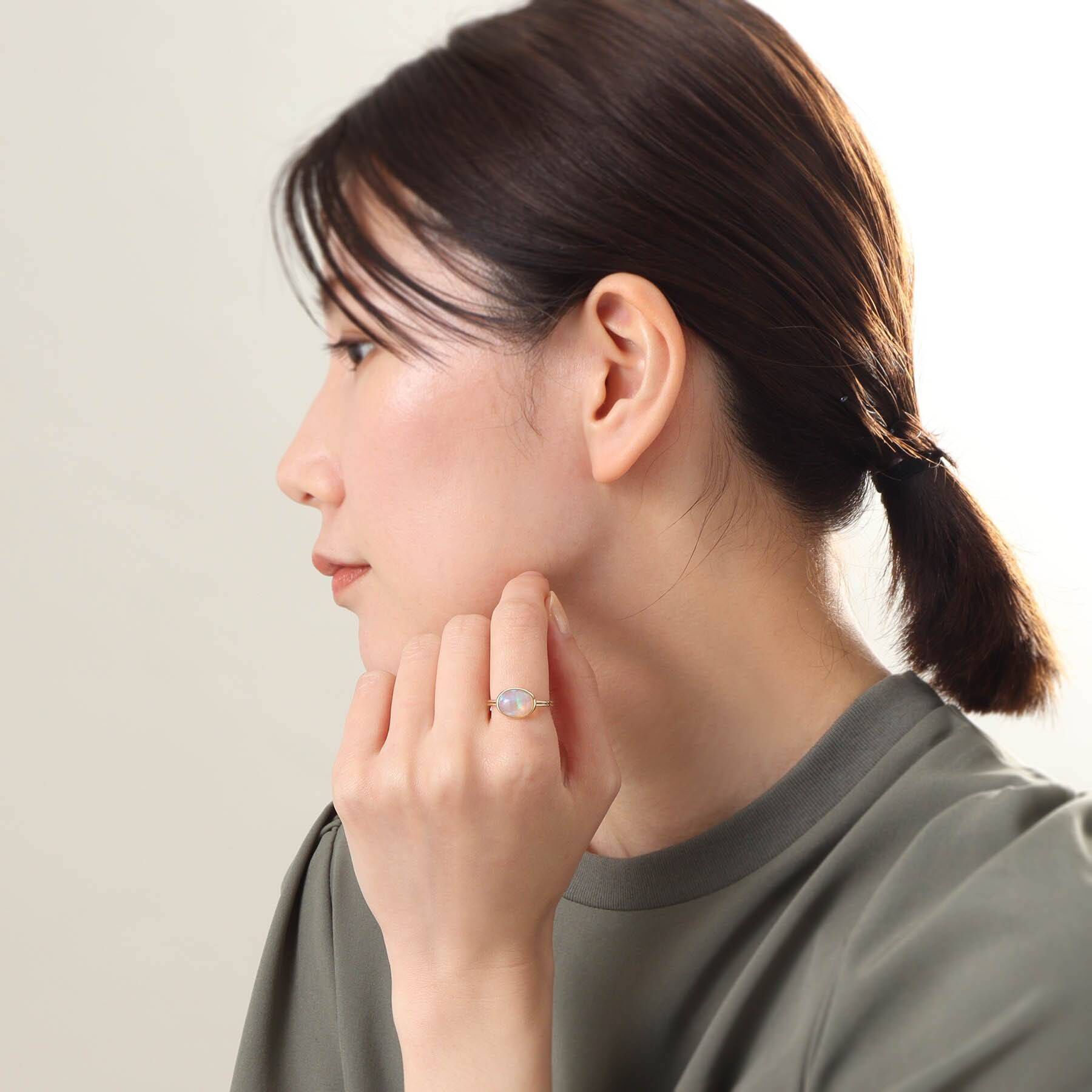 COCOSHNIK「K10エチオピアオパール オーバルカボション リング」|リング|