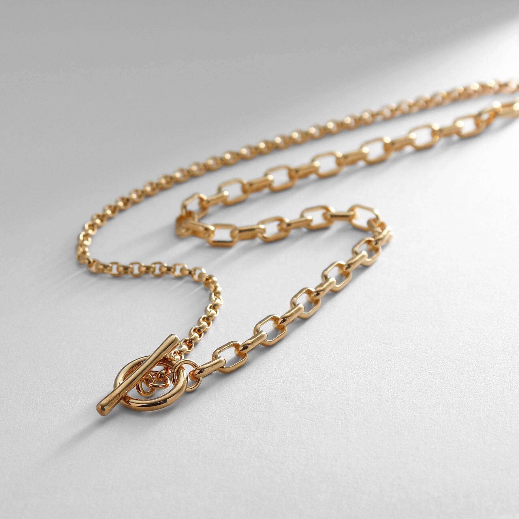 COCOSHNIK ONKITSCH「シルバー ミックスネックレス ドームチェーンマンテルネックレス GP」|ネックレス|ゴールド(600)