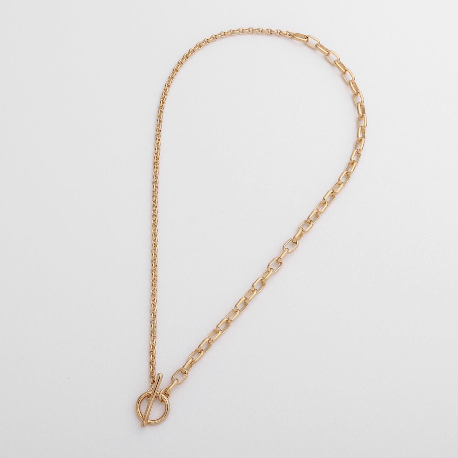 COCOSHNIK ONKITSCH「シルバー ミックスネックレス ドームチェーンマンテルネックレス GP」|ネックレス|