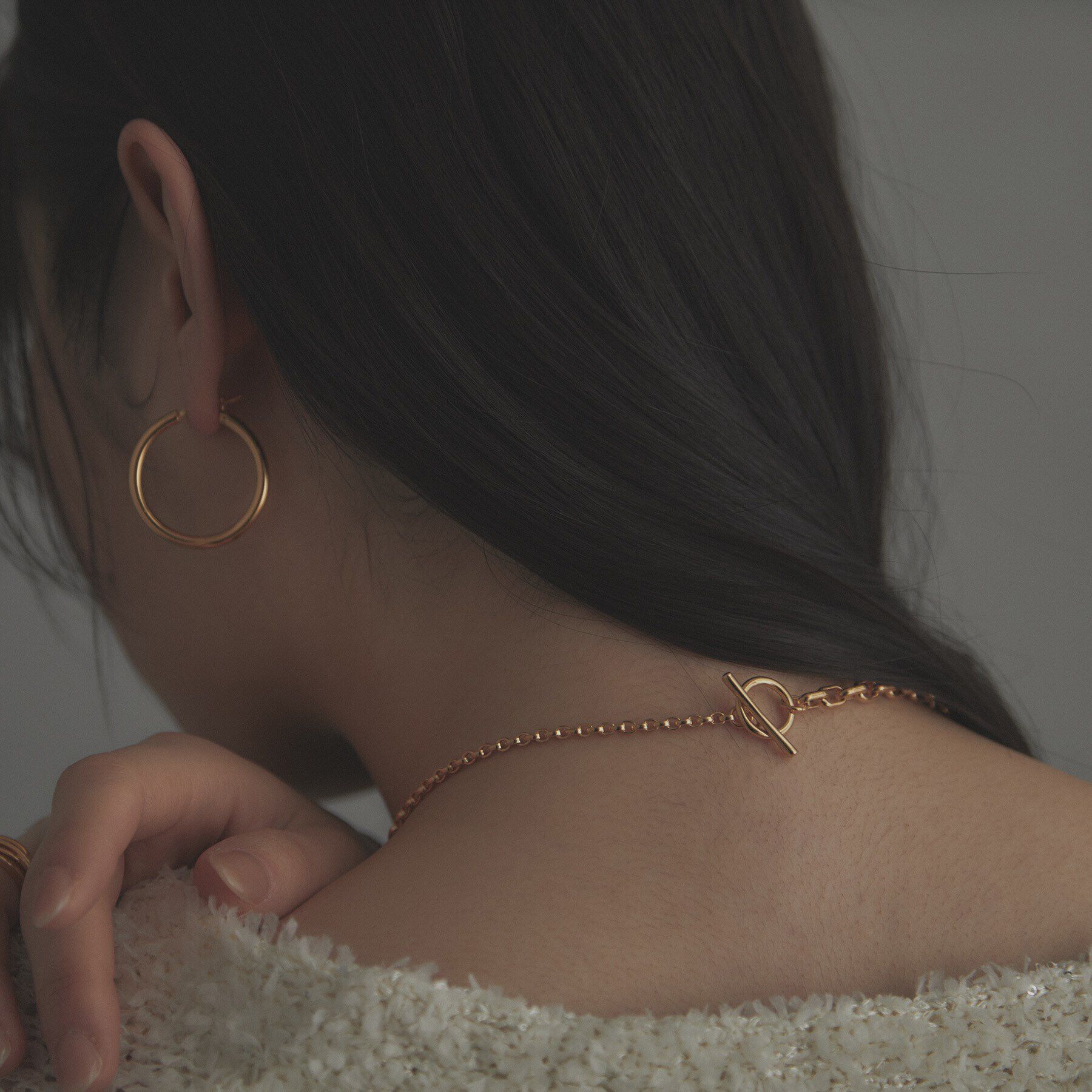 COCOSHNIK ONKITSCH「シルバー ミックスネックレス ドームチェーンマンテルネックレス GP」|ネックレス|