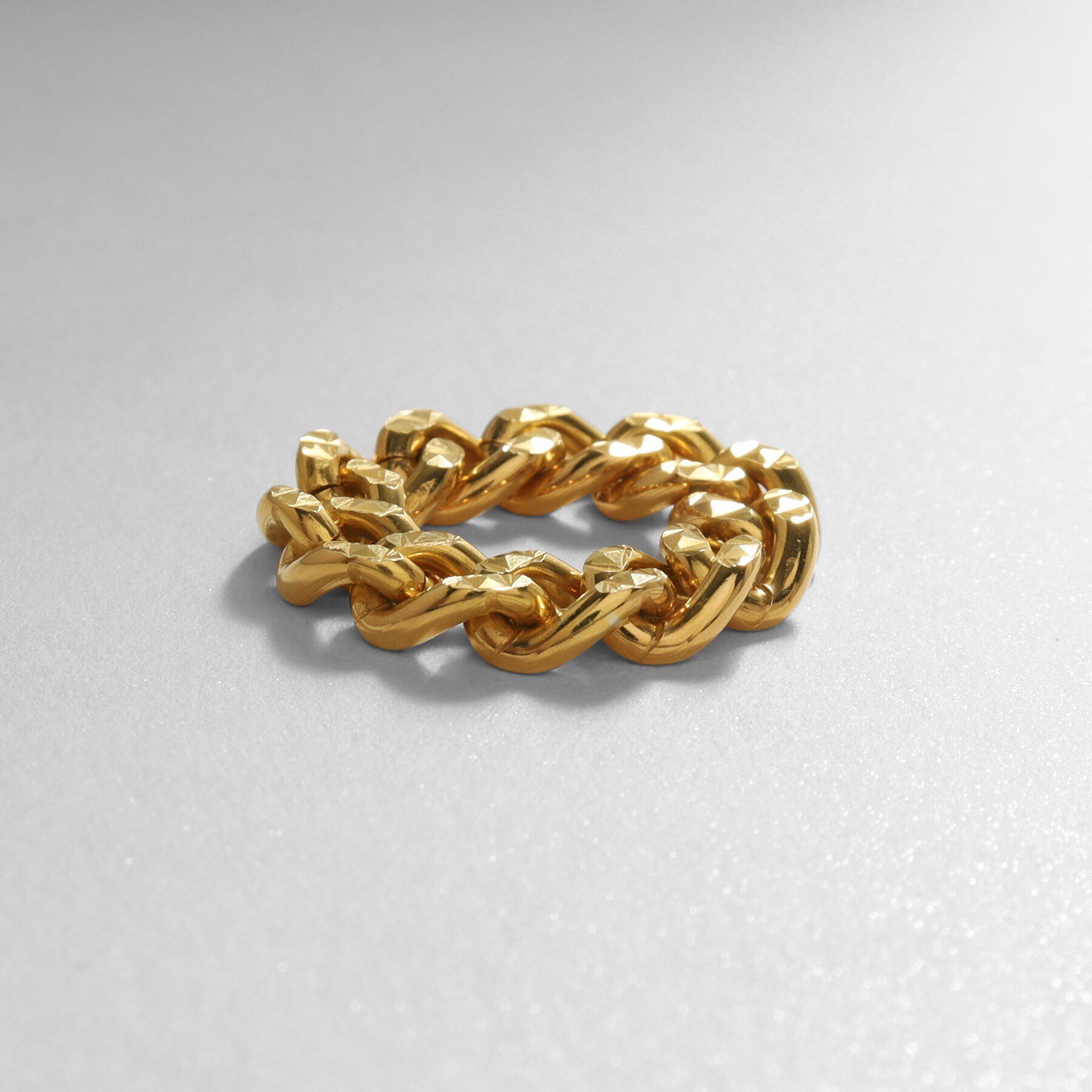 COCOSHNIK ONKITSCH「シルバー チェーンリング スパークルカットL GP」|リング|