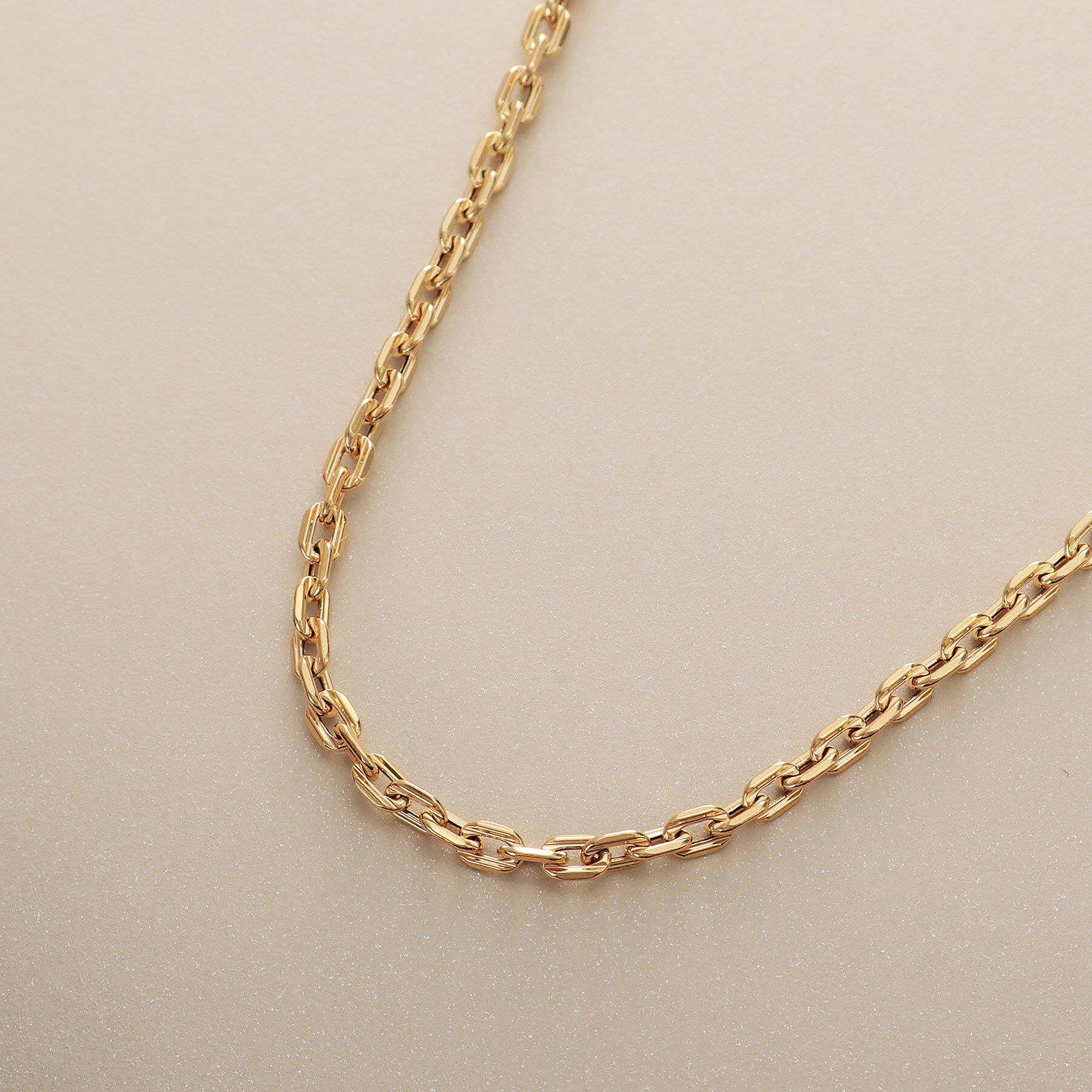 COCOSHNIK「K18中空リネアケーブルチェーン ネックレス細」|ネックレス|