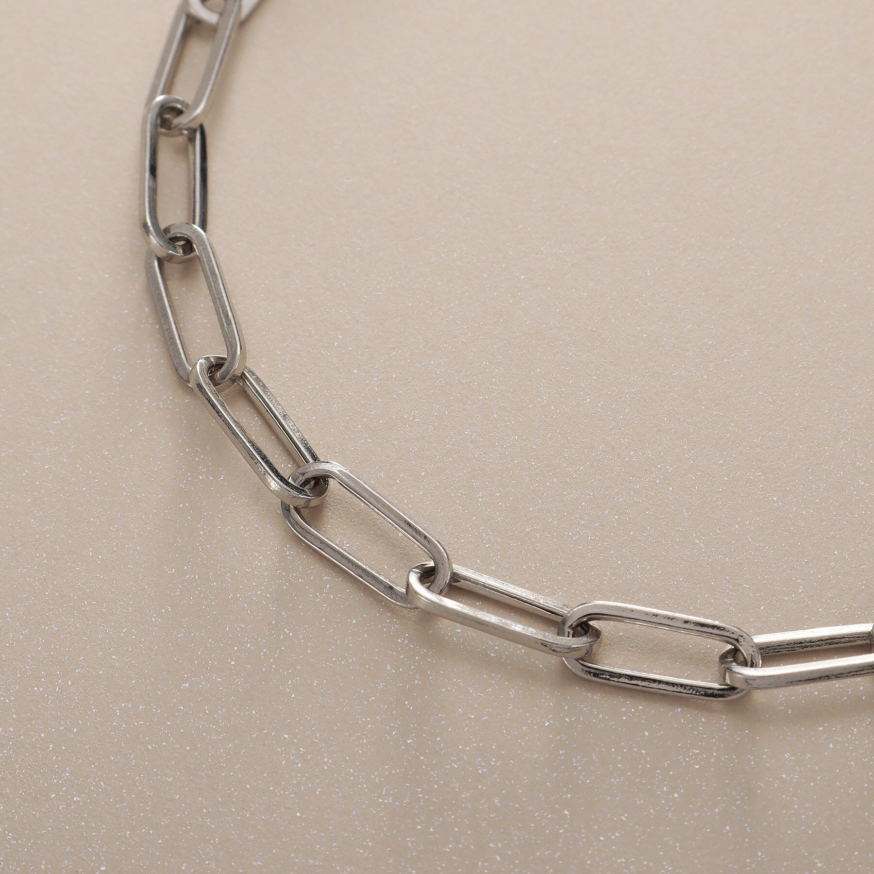 COCOSHNIK「プラチナ 中空プリムケーブルチェーンXL（20cm） ブレスレット」|ブレスレット・バングル|