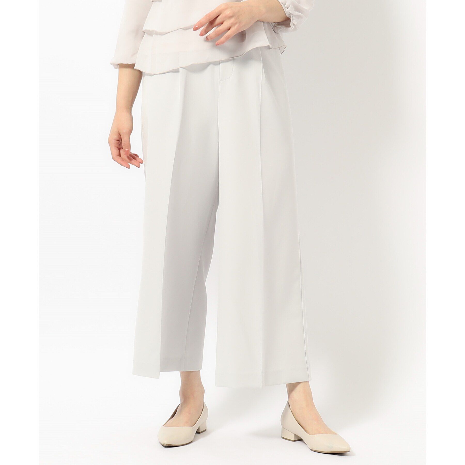 SHOO･LA･RUE「【S-5L/洗濯機可/2WAYストレッチ】ダブルクロスワイドパンツ」|その他|