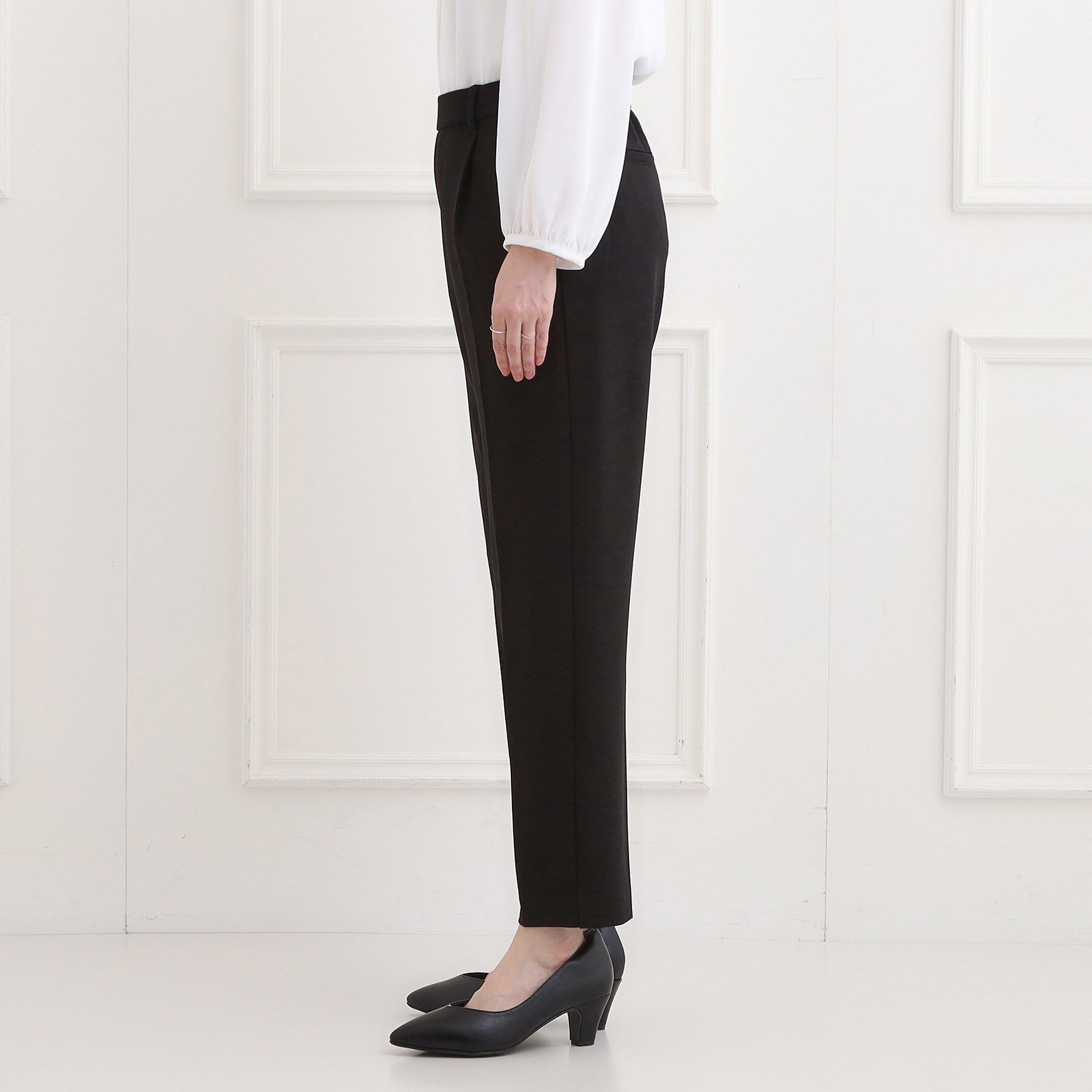 SHOO･LA･RUE「【洗濯機/イージーケア/ストレッチ】きちんと楽に。カットジョーゼットテーパードパンツ」|その他|