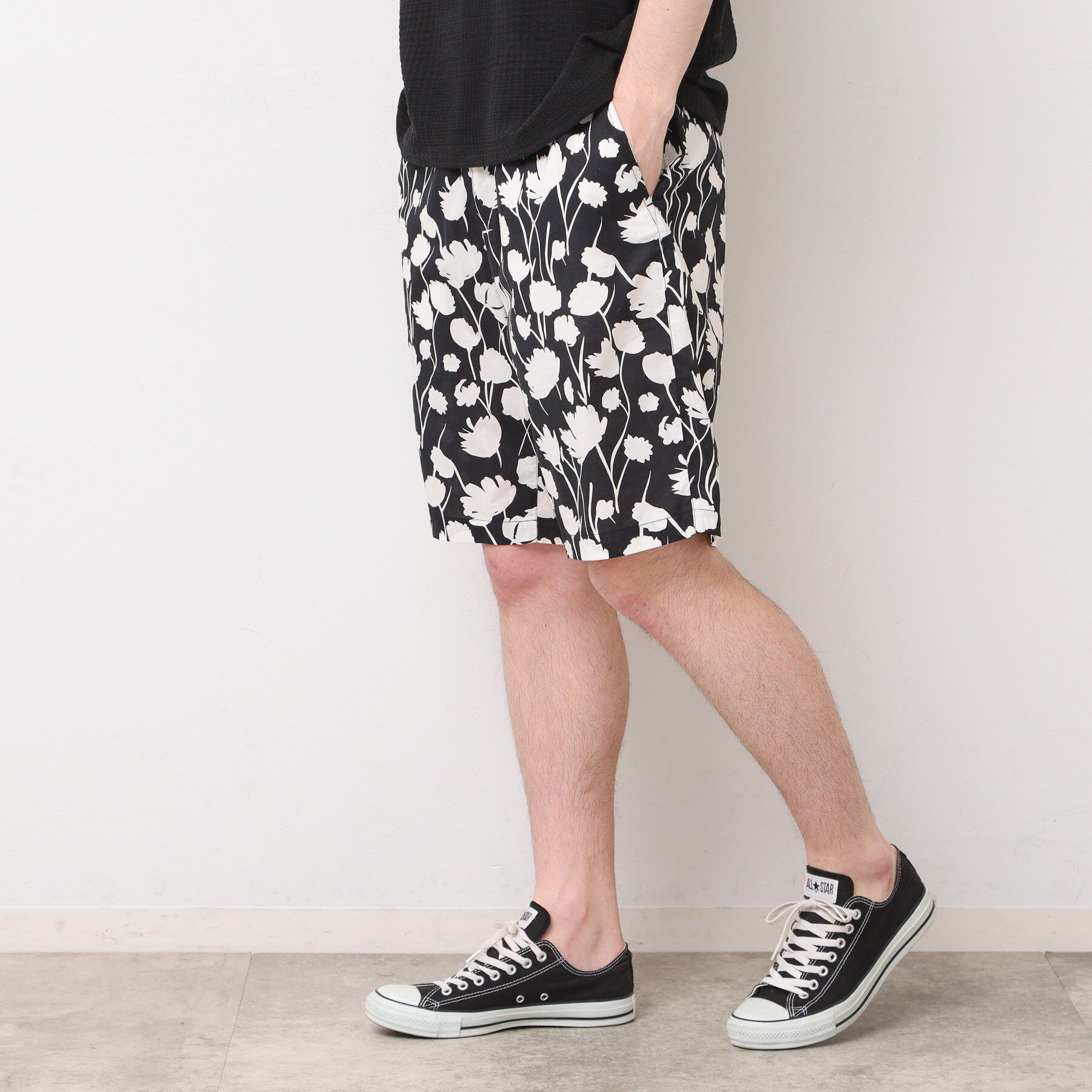 Dessin「【リンクコーデ・ウエストゴム】フラワープリントパンツ」|その他|ブラック(119)