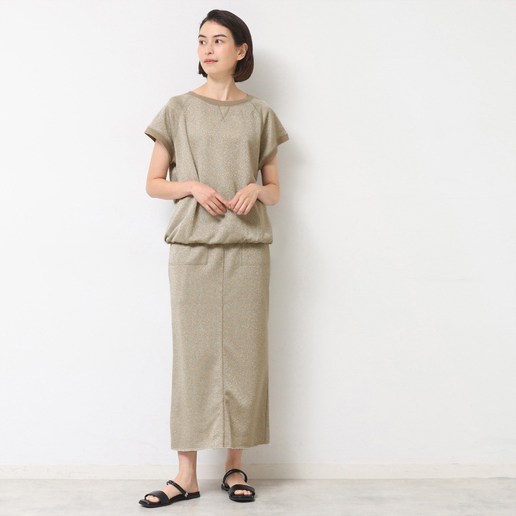 Dessin「【セットアップ可・洗える】ラメ裏毛トップス」|Tシャツ・カットソー|