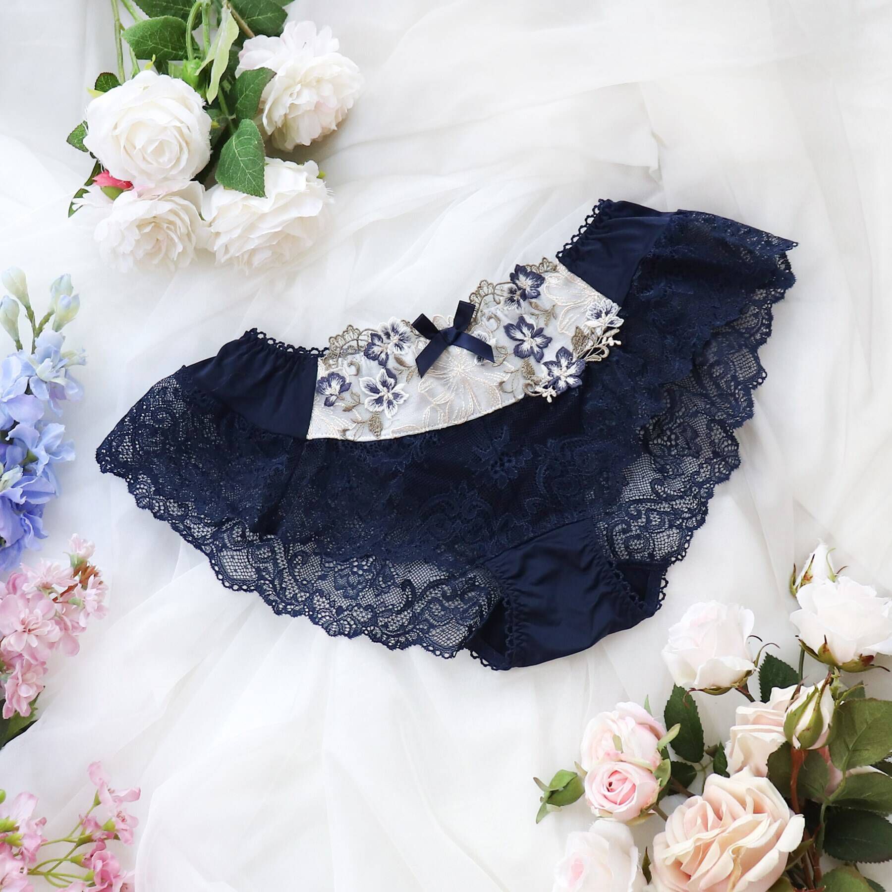 Risa Magli「ヴァレリー フレアショーツ」|インナー|ネイビー(094)