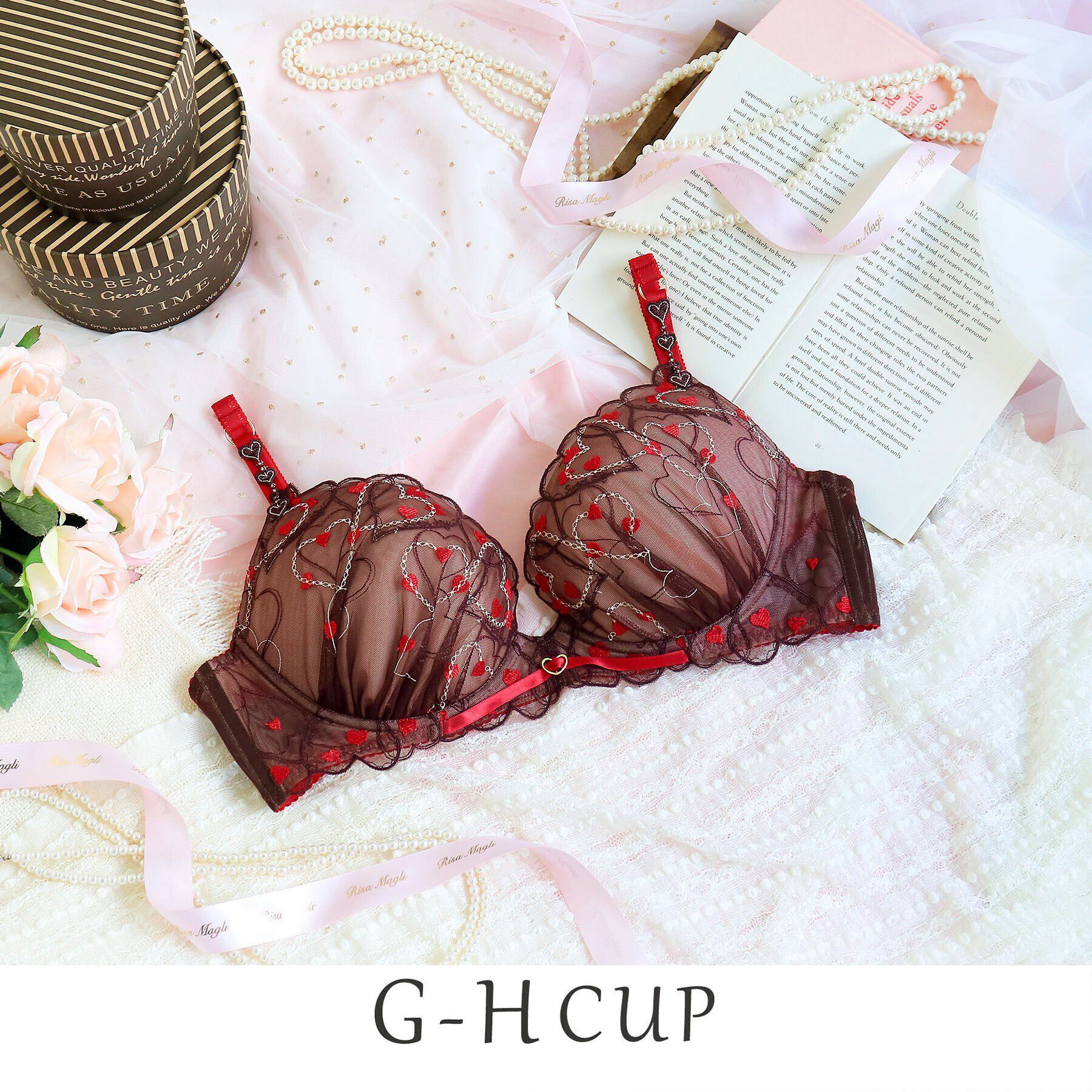 Risa Magli「ジアン ブラジャー（G-H）＜サイドすっきりタイプ＞」|インナー|ブラウン(043)