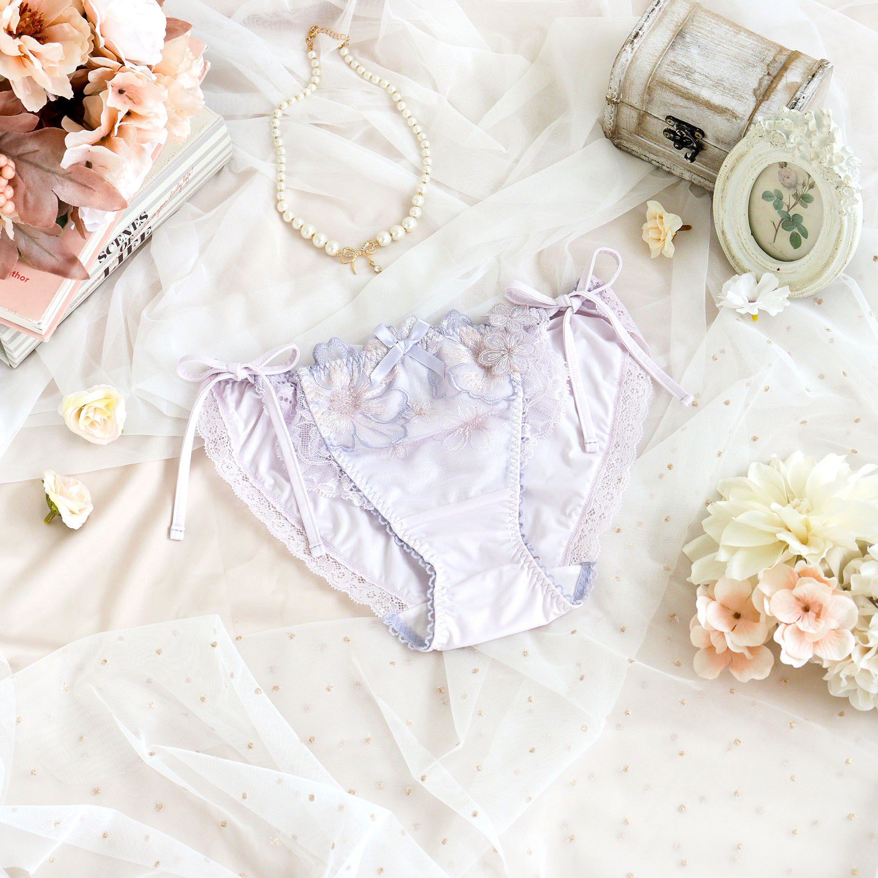 Risa Magli「ピア リボンショーツ」|インナー|パープル(083)