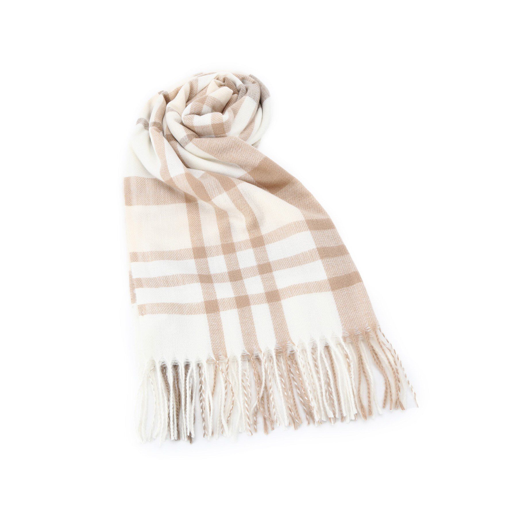 ITS&rsquo;DEMO「【洗濯可】クリーミータッチ60幅チェックストール」|ストール|アイボリー(204)