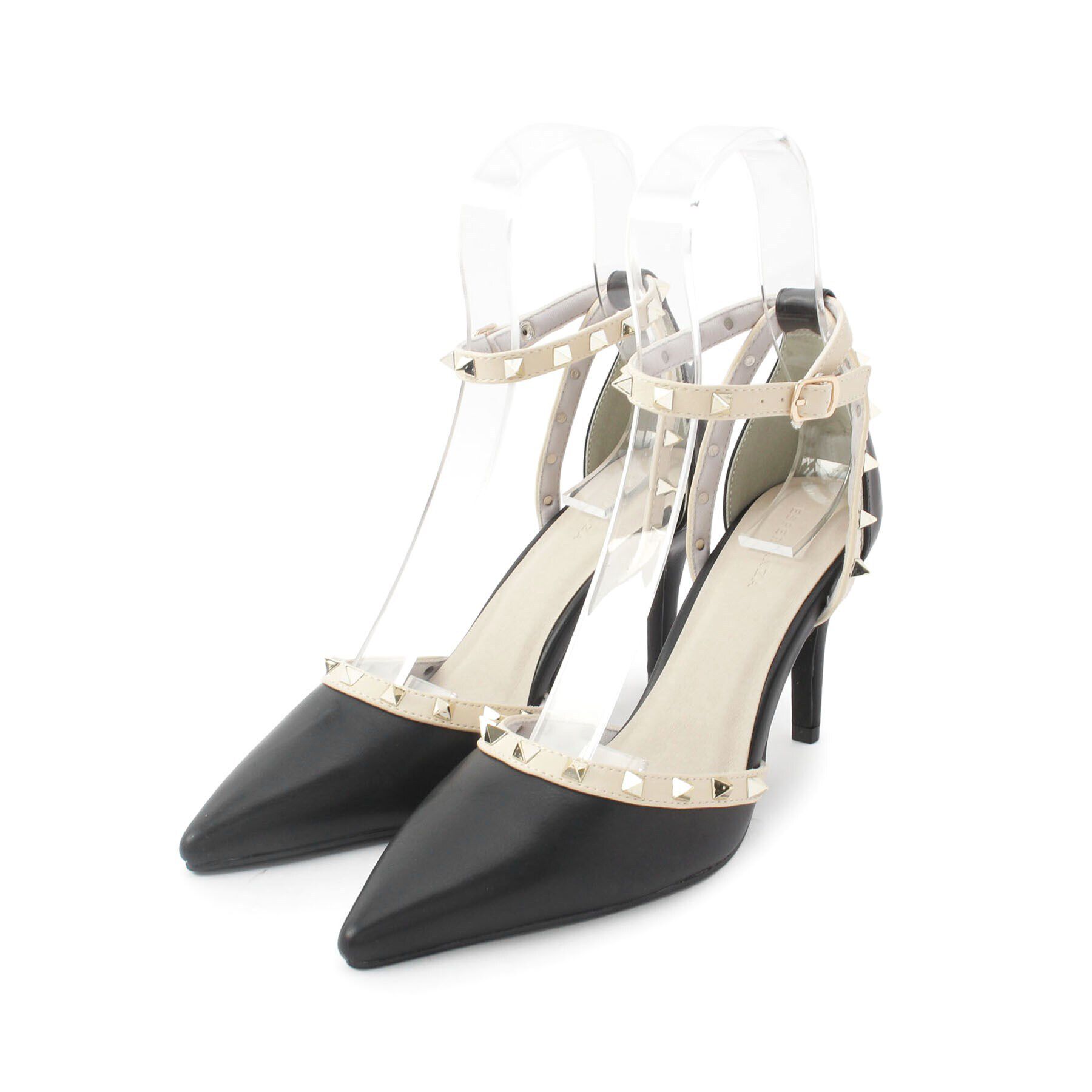 ESPERANZA「スタッズアンクルストラップヒールパンプス」|パンプス|