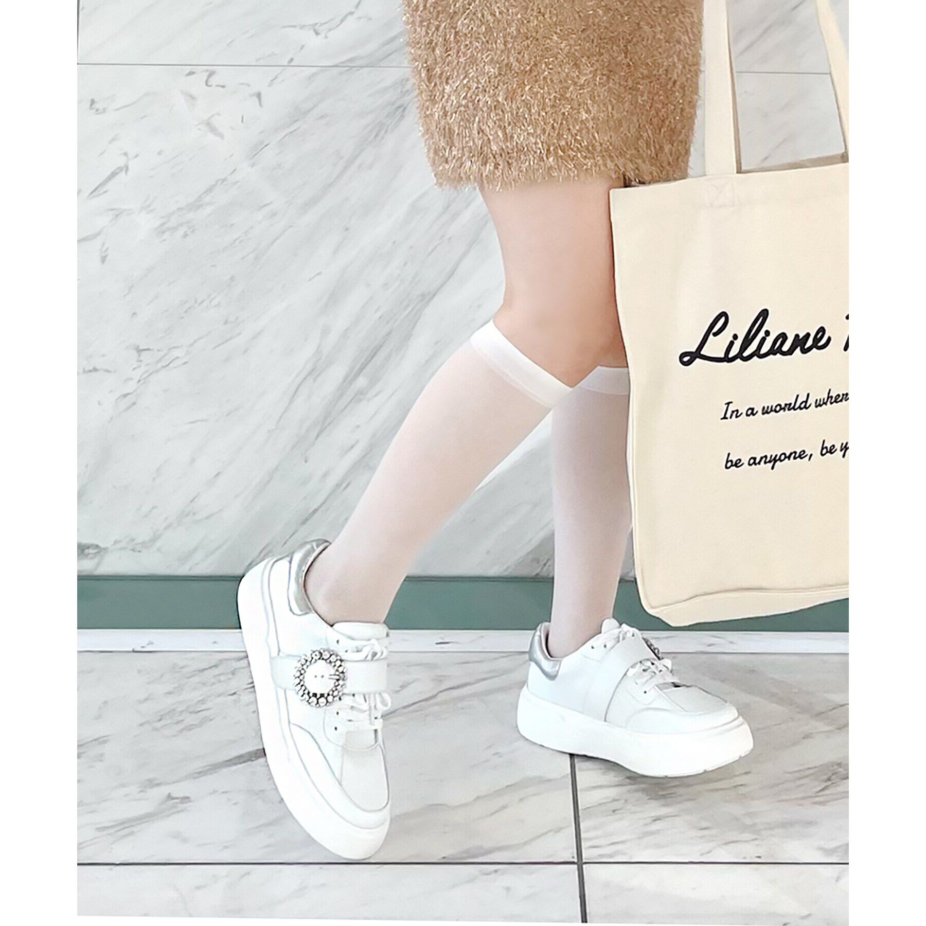 ESPERANZA「ビジューバックルスニーカー」|スニーカー|