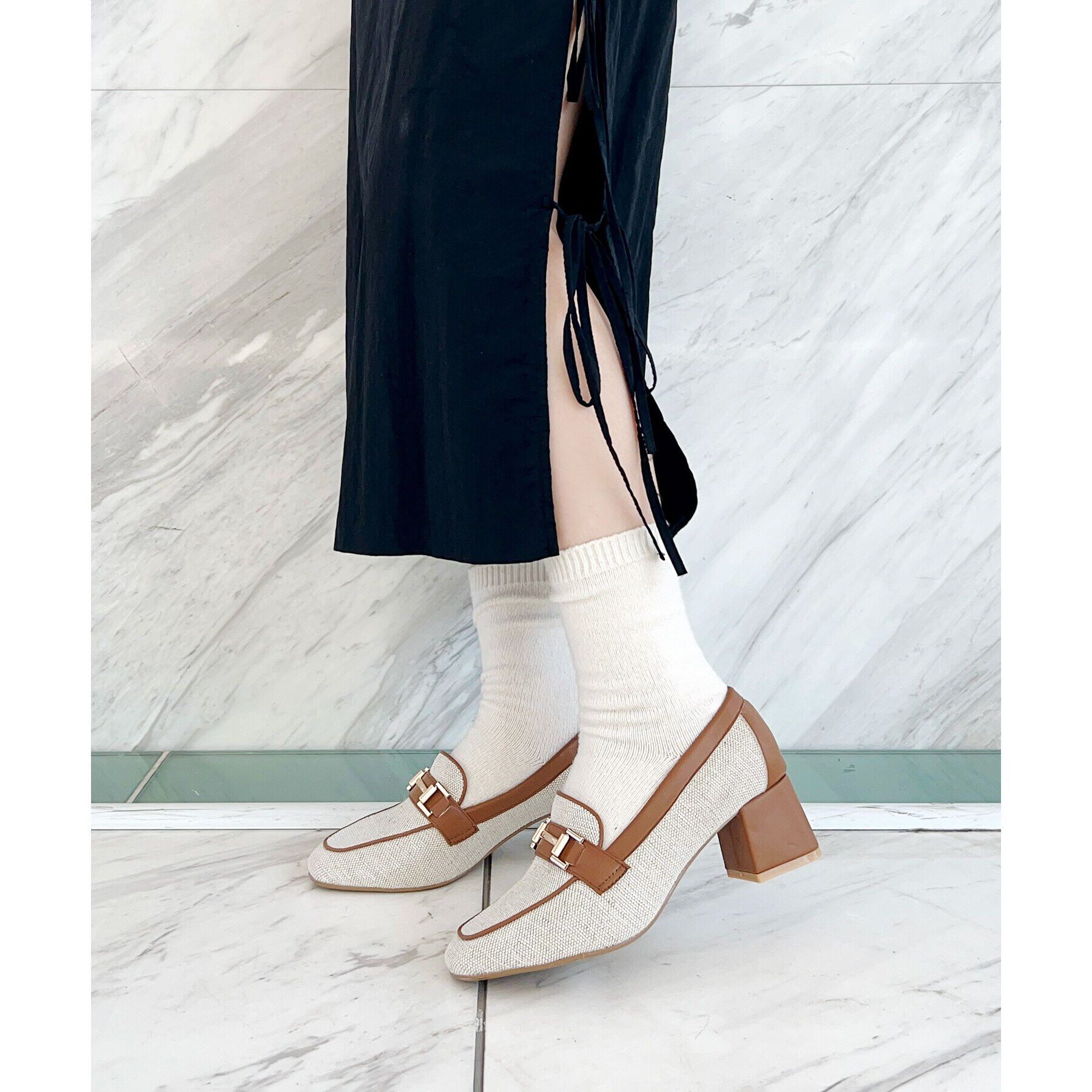 ESPERANZA「ブロックヒールローファー 24SS」|パンプス|