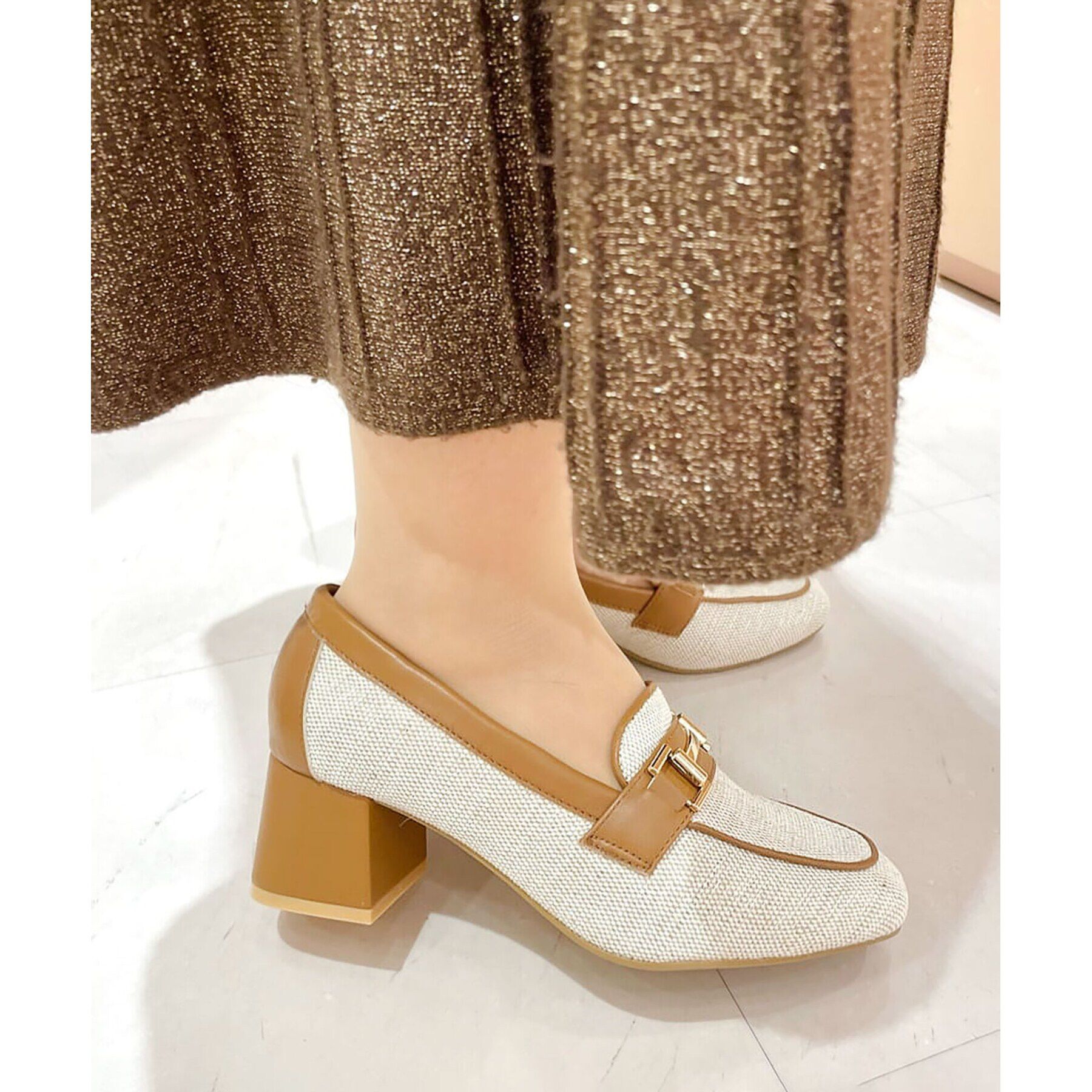 ESPERANZA「ブロックヒールローファー 24SS」|パンプス|