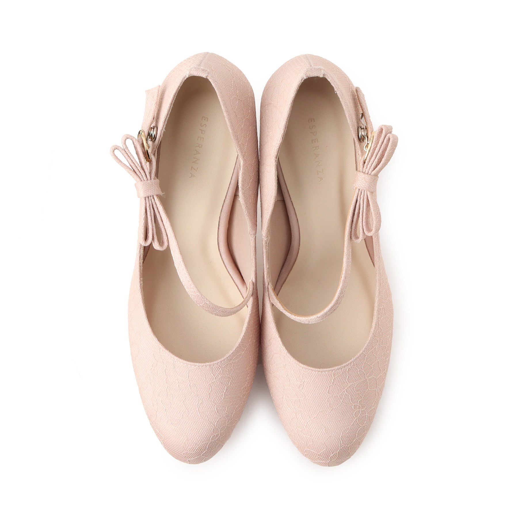 ESPERANZA「斜めストラップ厚底リボンパンプス 結婚式二次会 パーティー 24SS」|パンプス|