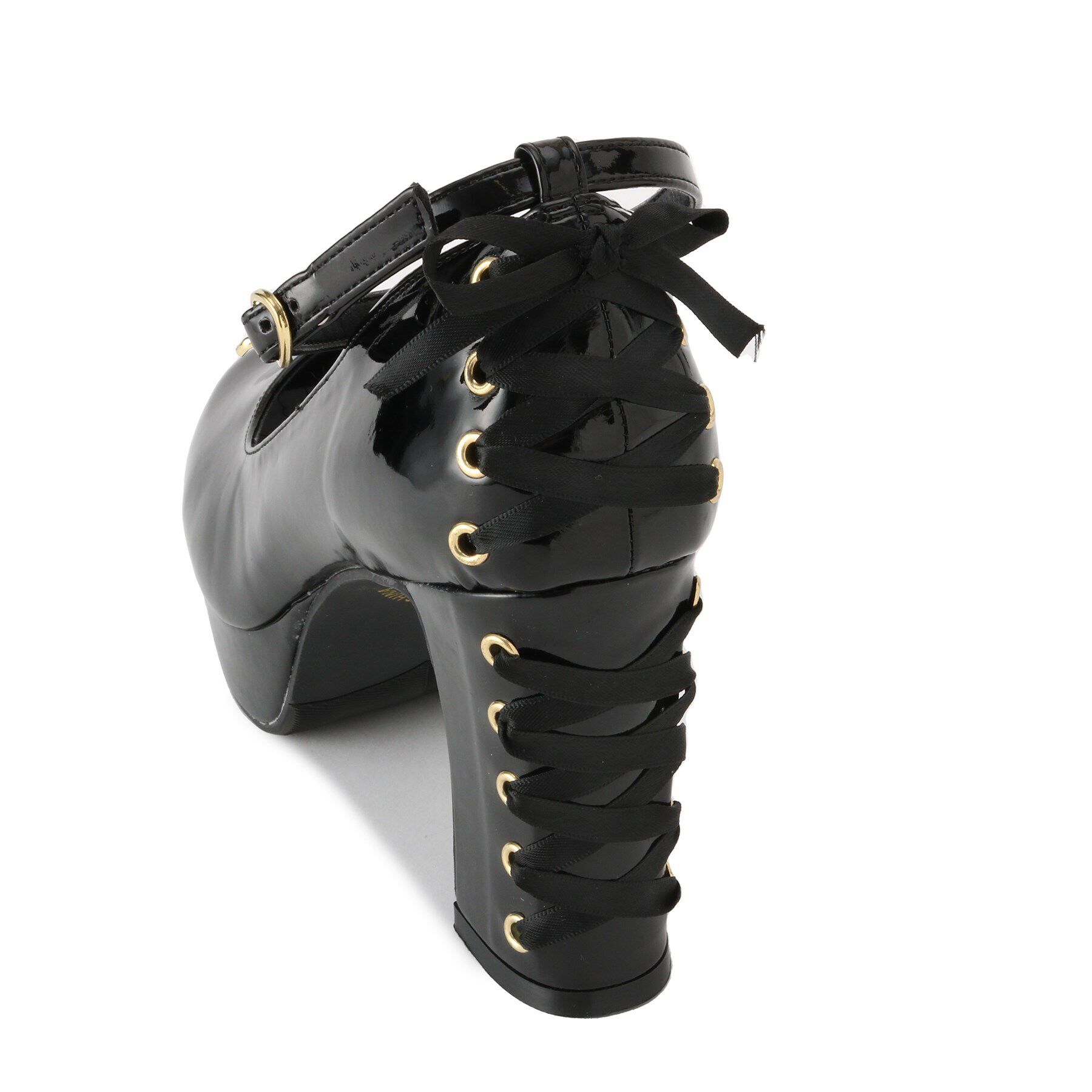 csT&P「厚底ストラップ付リボンレースアップパンプス」|パンプス|