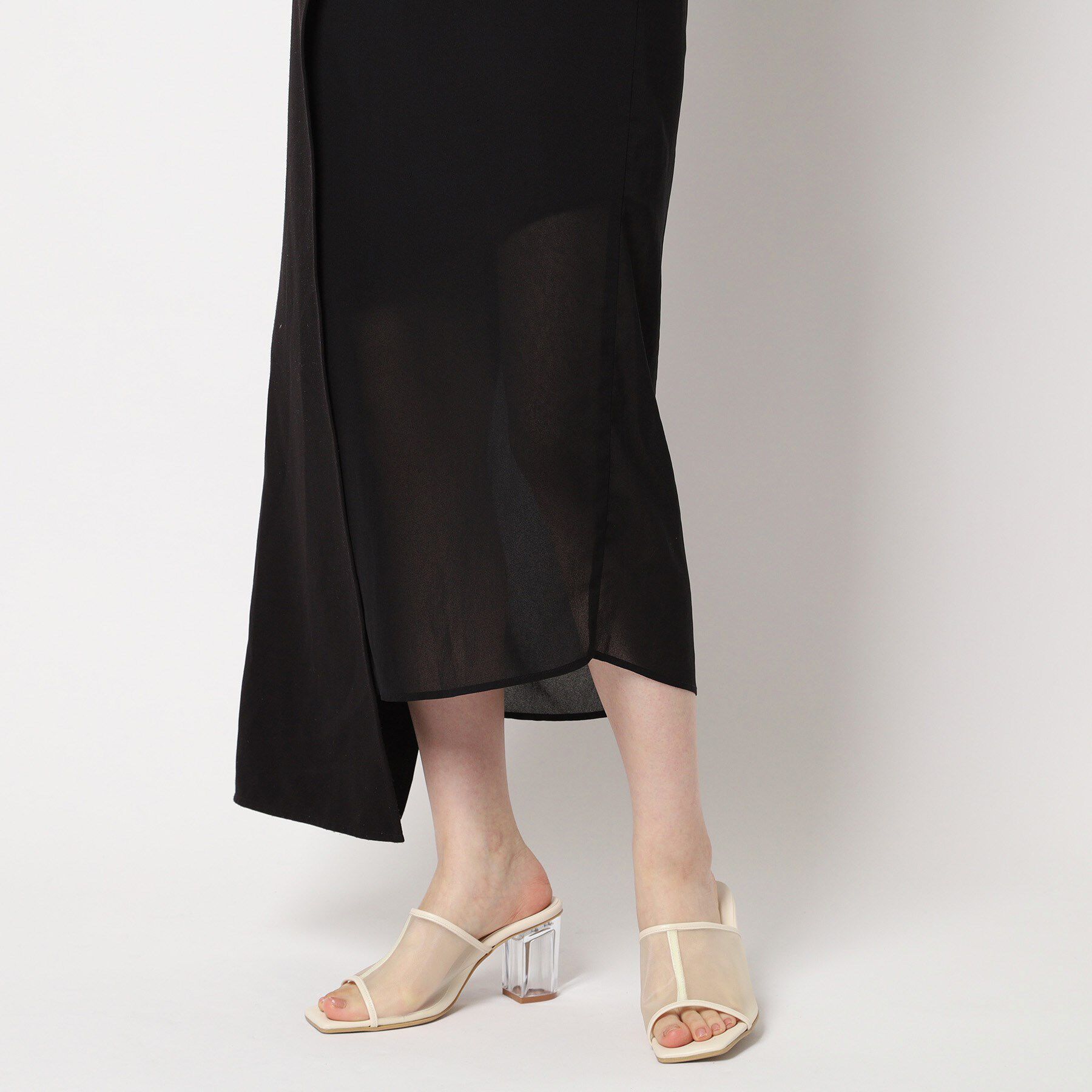 ESPERANZA「チュールメッシュクリアヒールミュール」|サンダル|