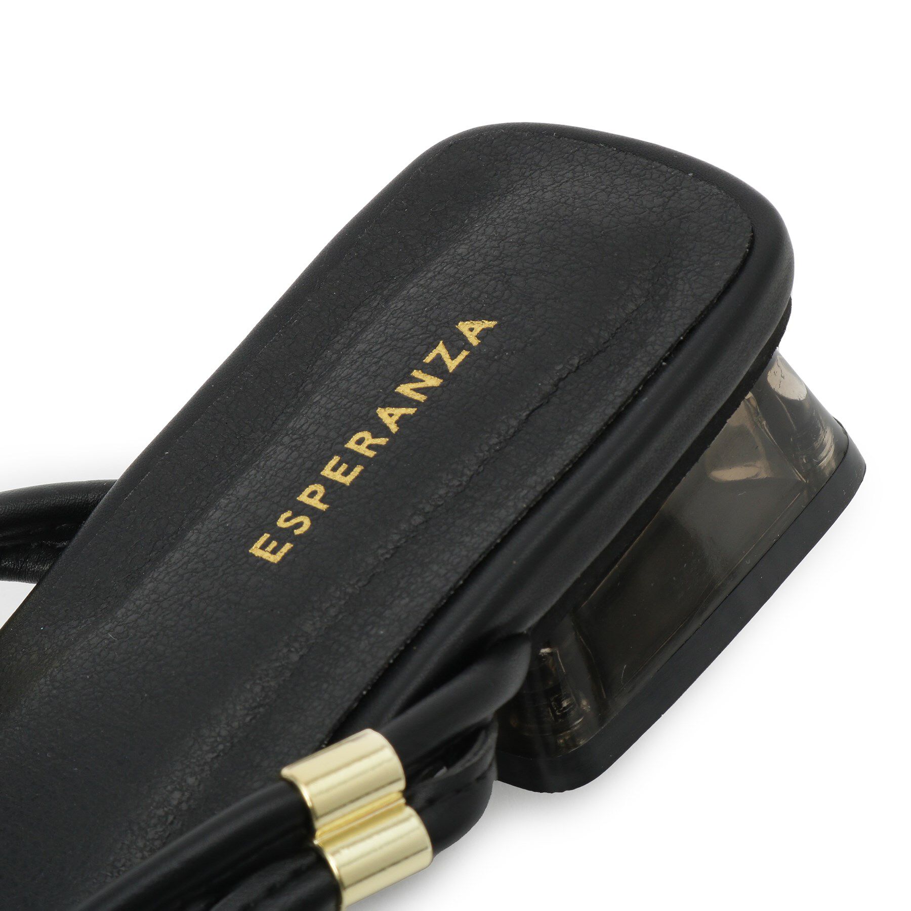 ESPERANZA「スクエアトゥクリアローヒールサンダル」|サンダル|