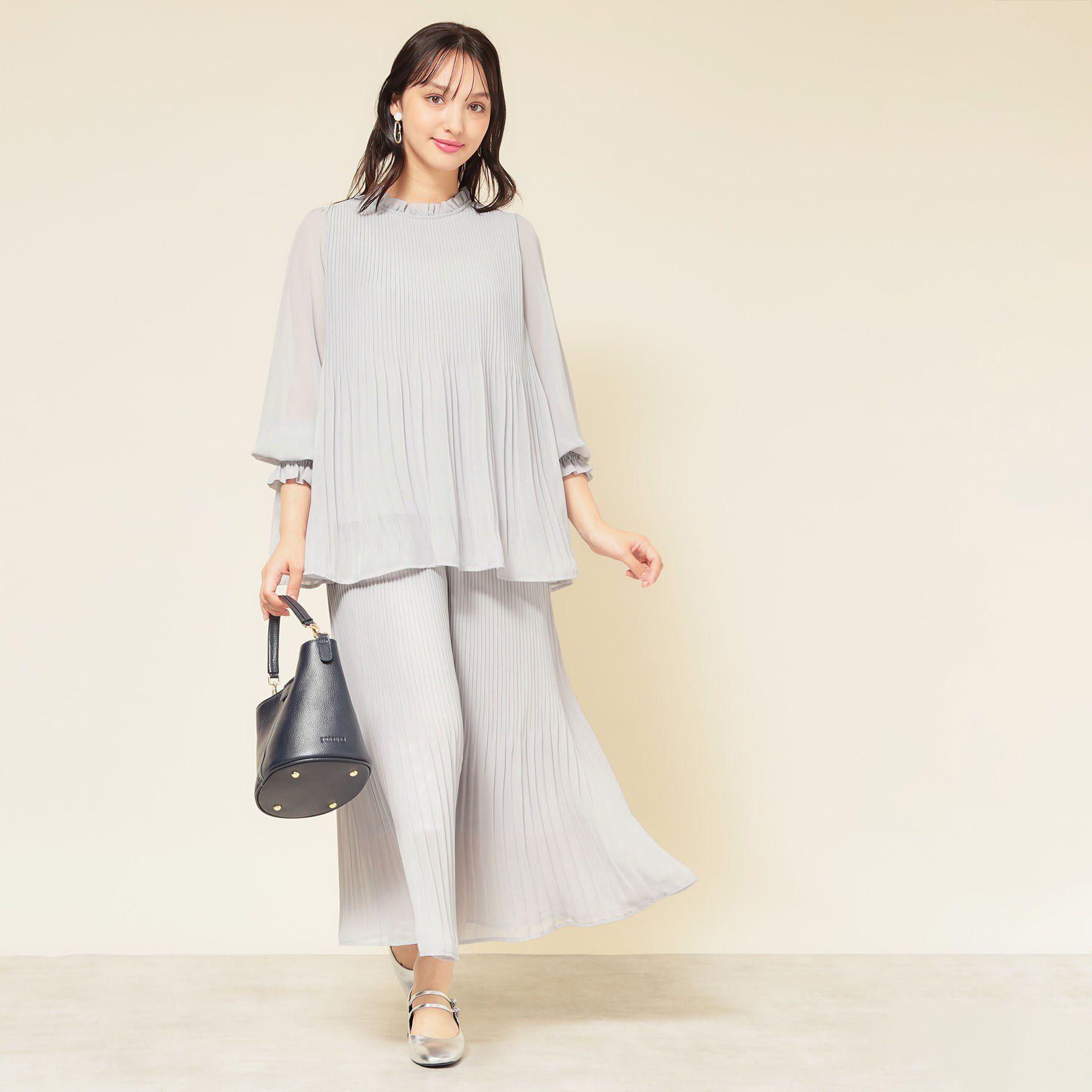 SunaUna「【プリーツ／セットアップ可】チュニックブラウス」|シャツ・ブラウス|