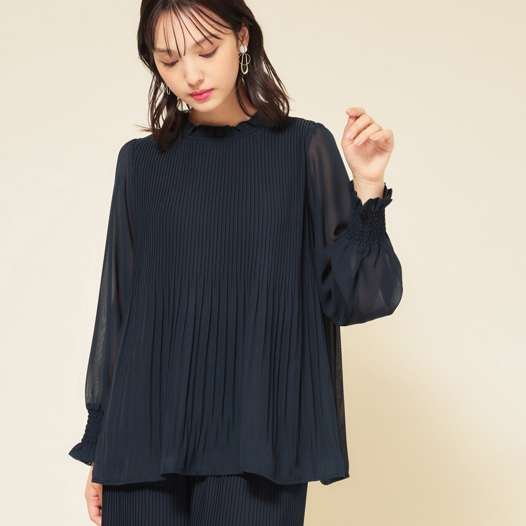 SunaUna「【プリーツ／セットアップ可】チュニックブラウス」|シャツ・ブラウス|