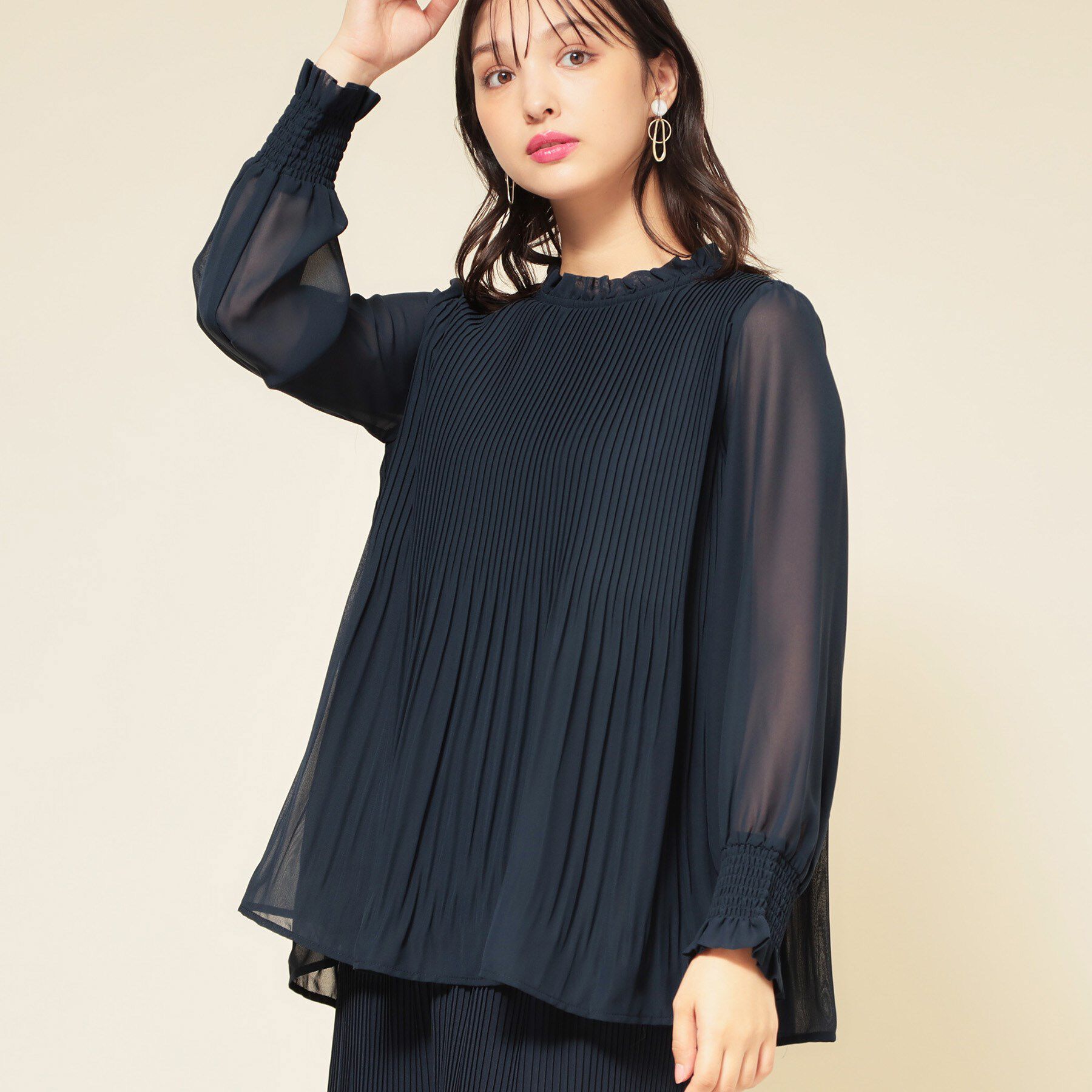SunaUna「【プリーツ／セットアップ可】チュニックブラウス」|シャツ・ブラウス|