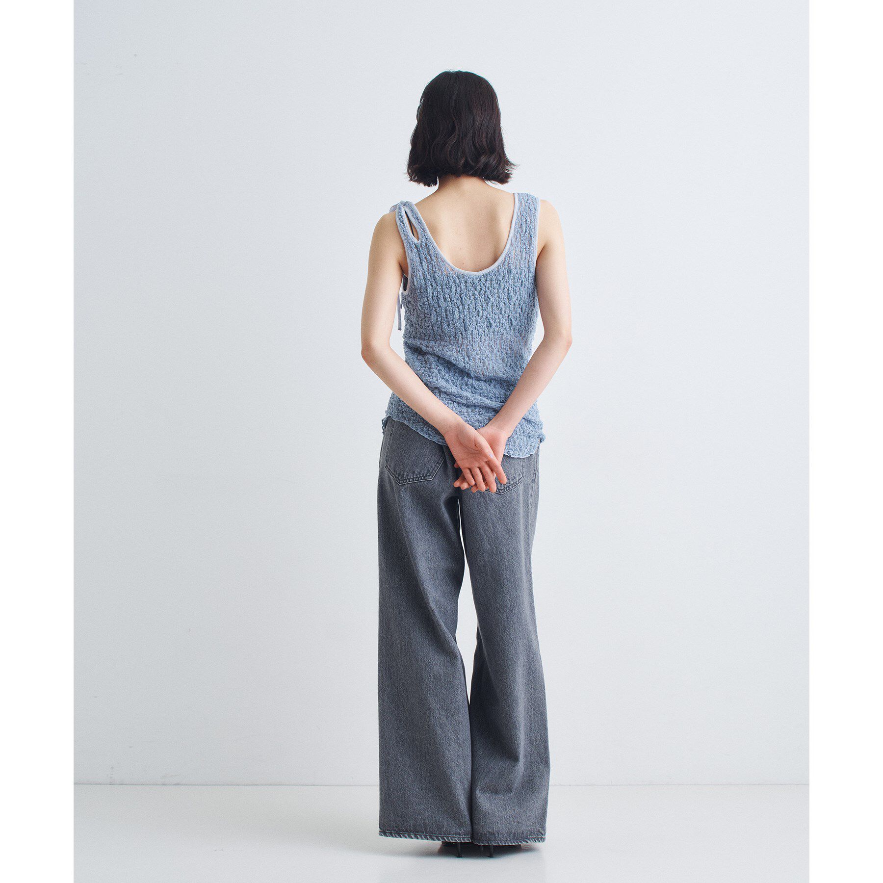 CODE A「asymmetry ribbon lace cami」|キャミソール|