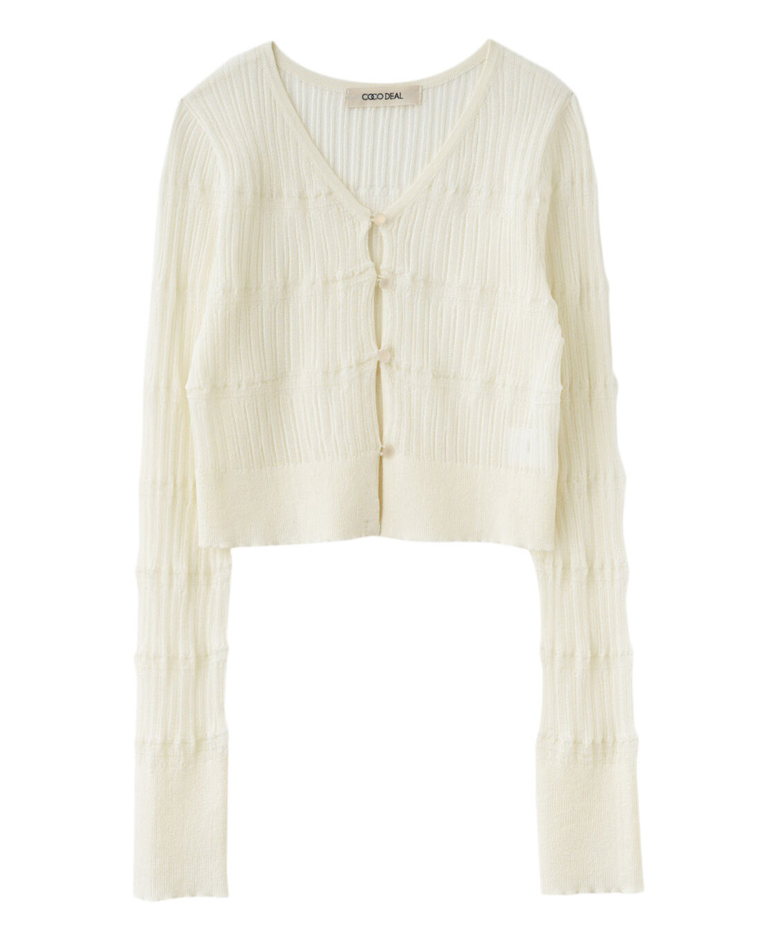 COCO DEAL「シアー柄編みニットカーディガン」|ニット・セーター|