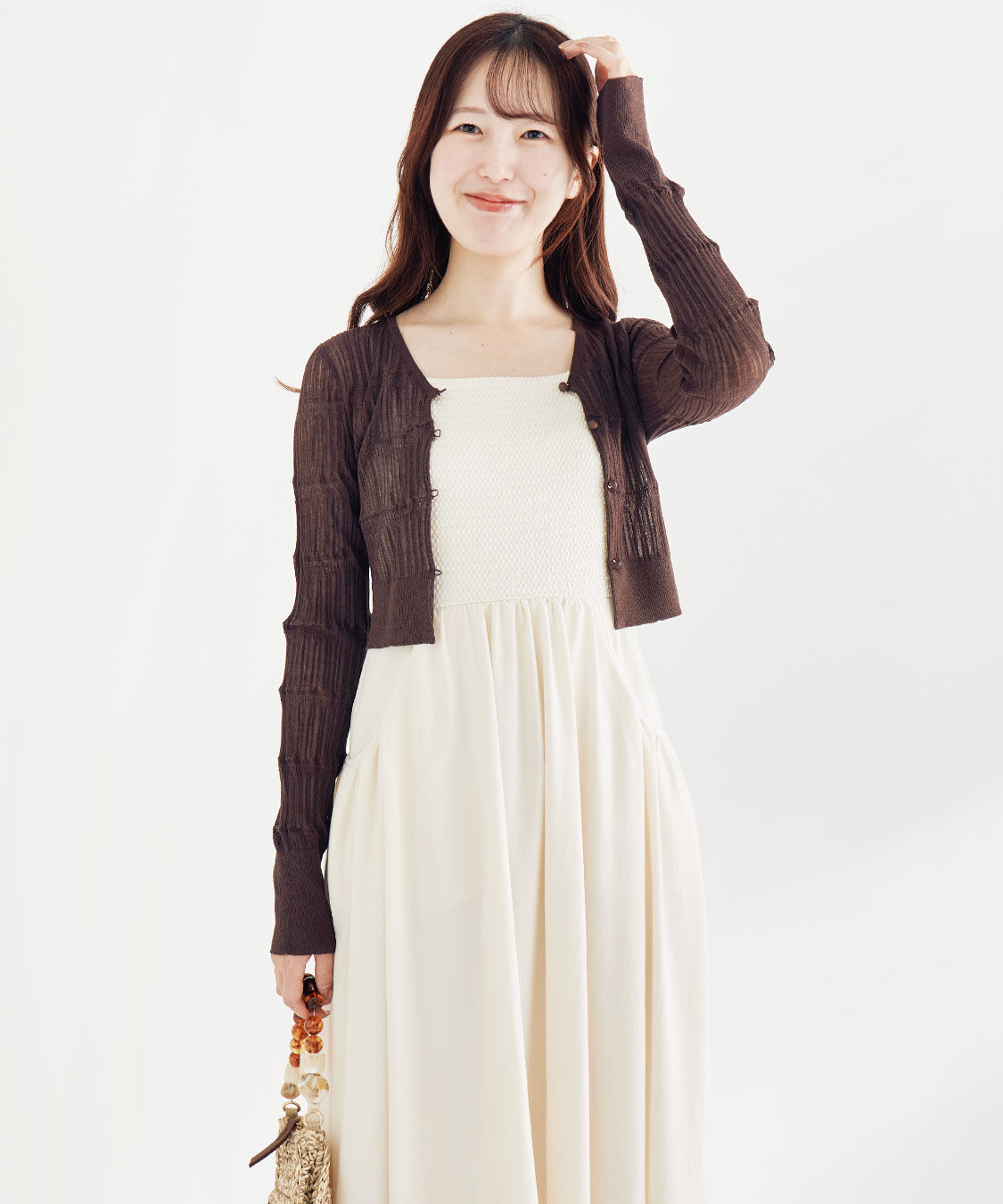 COCO DEAL「シアー柄編みニットカーディガン」|ニット・セーター|