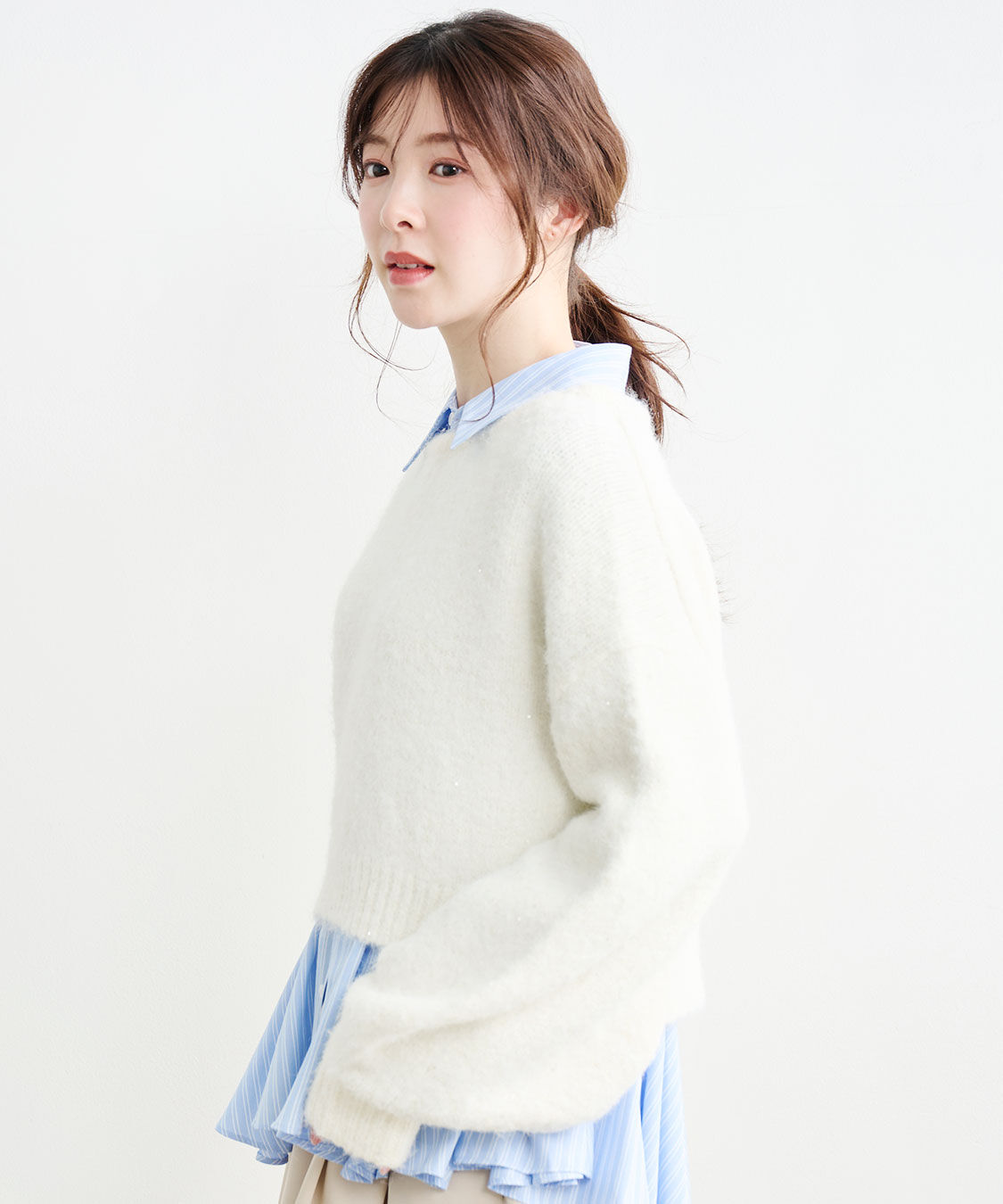 COCO DEAL「スパンコールパフスリーブニット」|ニット・セーター|