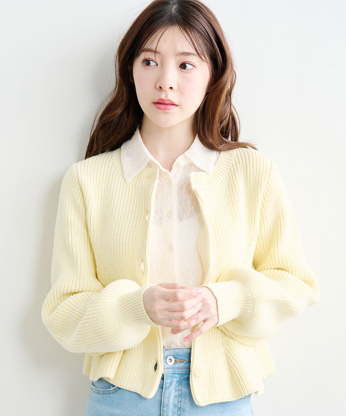 COCO DEAL「ペプラムボタンニット」|ニット・セーター|