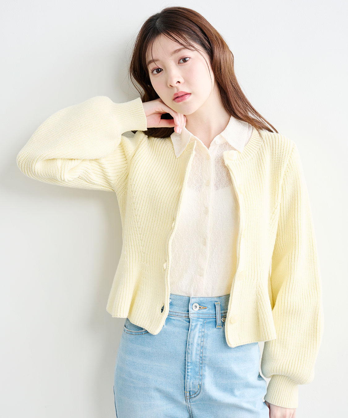 COCO DEAL「ペプラムボタンニット」|ニット・セーター|