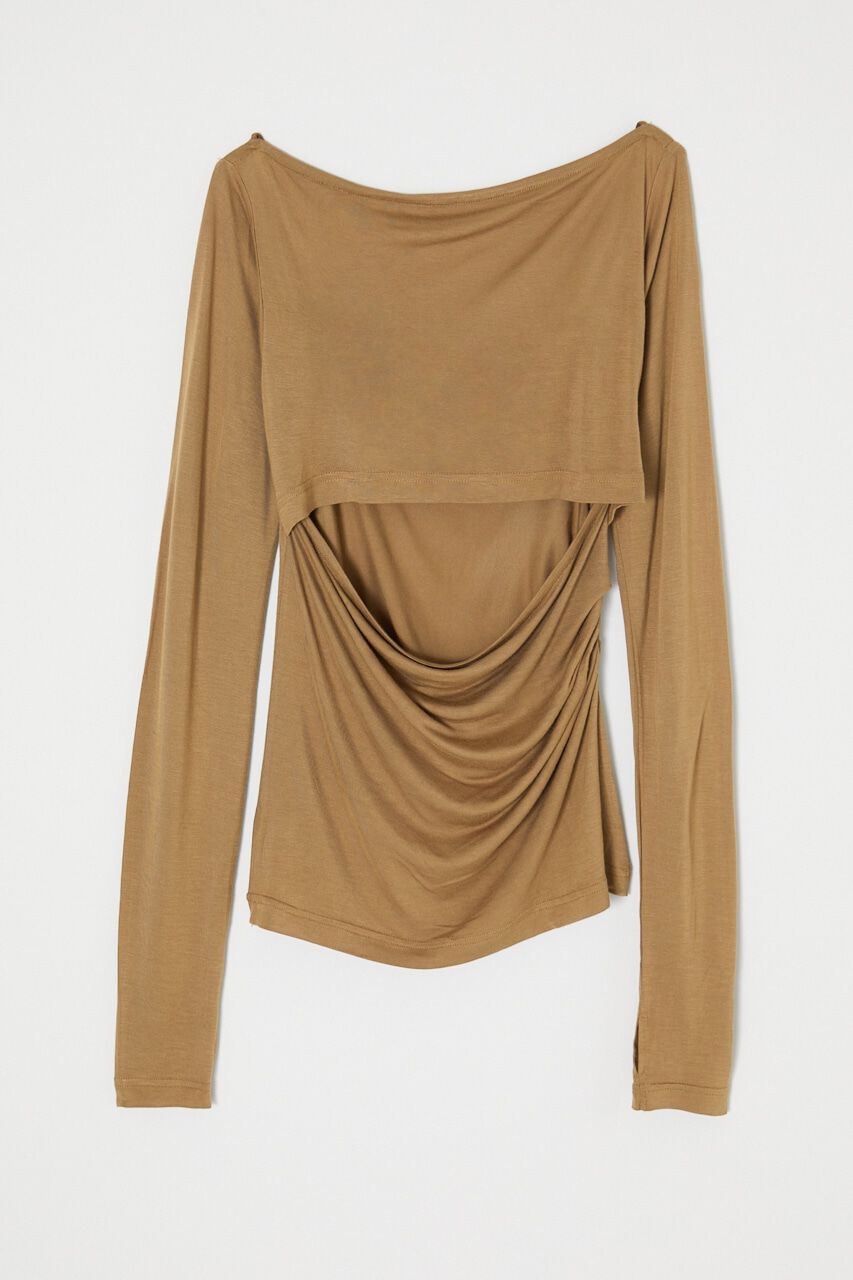 MOUSSY「SQUARE NECK GATHER トップス」|Tシャツ・カットソー|