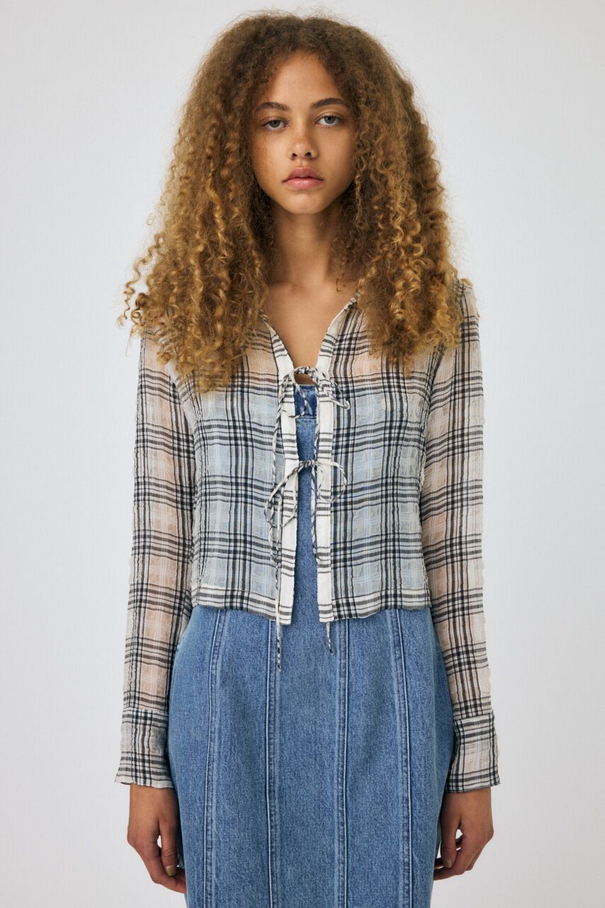 MOUSSY「FRONT TIED CHECK シャツ」|シャツ・ブラウス|