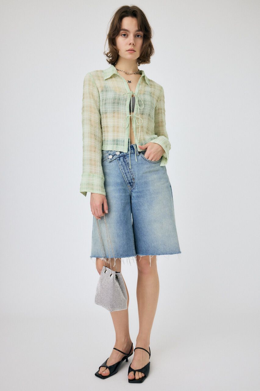 MOUSSY「FRONT TIED CHECK シャツ」|シャツ・ブラウス|