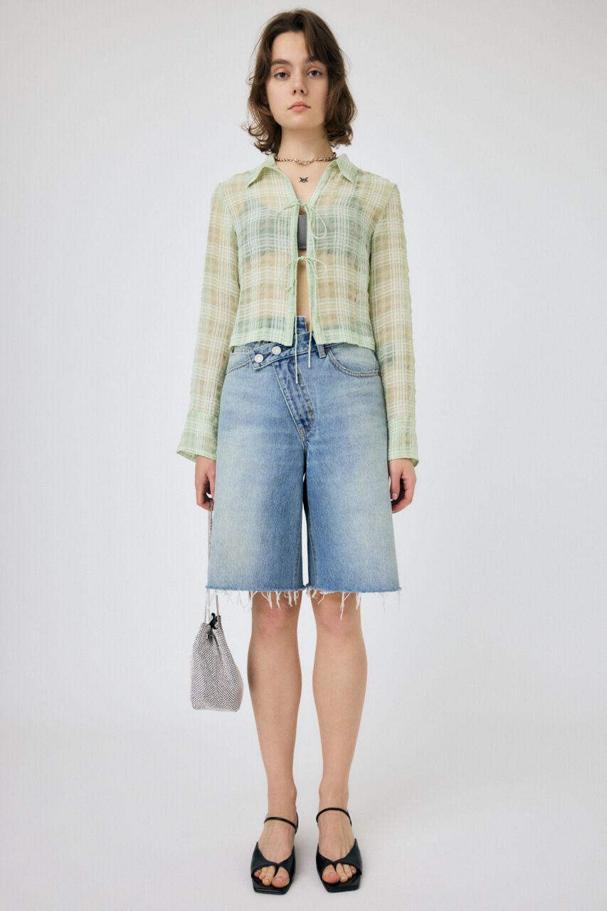 MOUSSY「FRONT TIED CHECK シャツ」|シャツ・ブラウス|