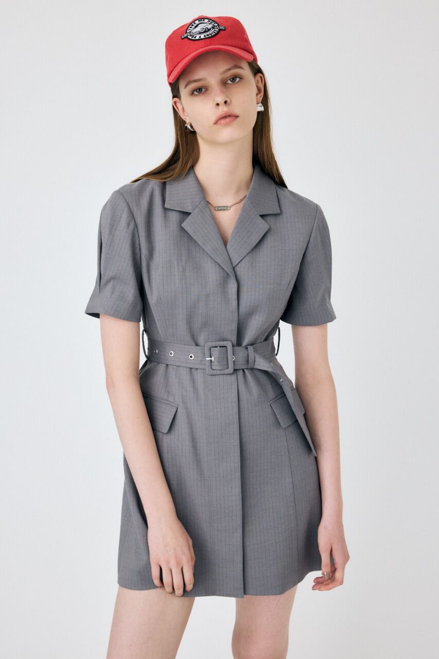 MOUSSY「BELTED BLAZER ミニドレス」|ワンピース|柄GRY5