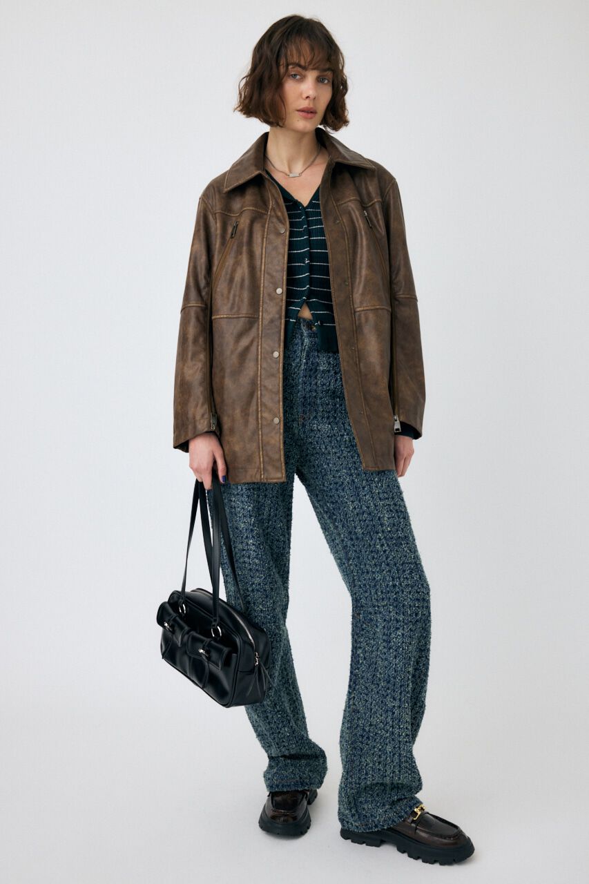 MOUSSY「AGED F/LEATHER MIDDLE ジャケット」|その他|
