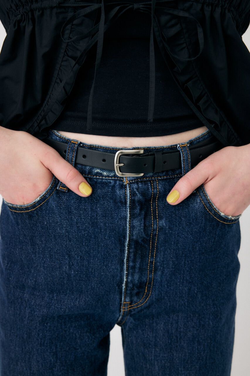 MOUSSY「BASIC LETHER ベルト」|ベルト|BLK