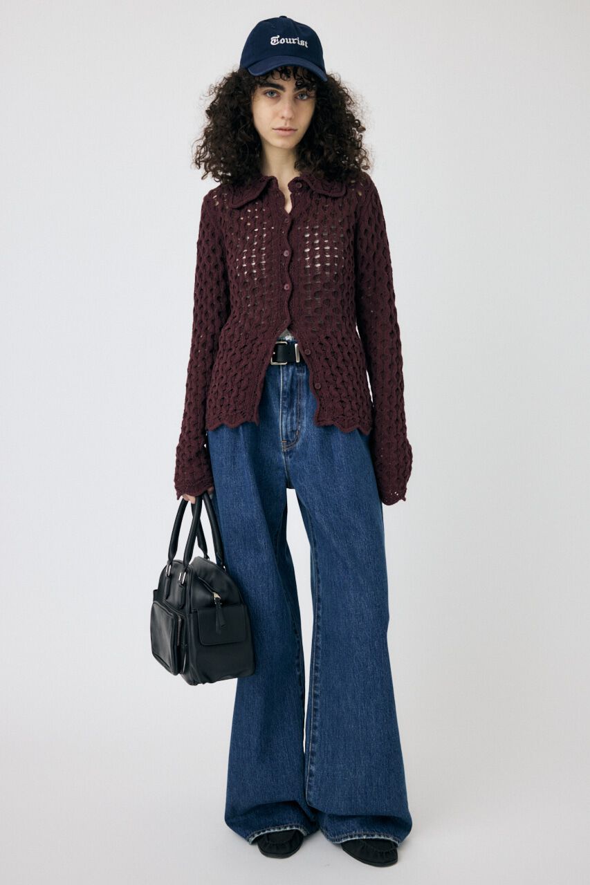 MOUSSY「OPENWORK ニットシャツ」|ニット・セーター|