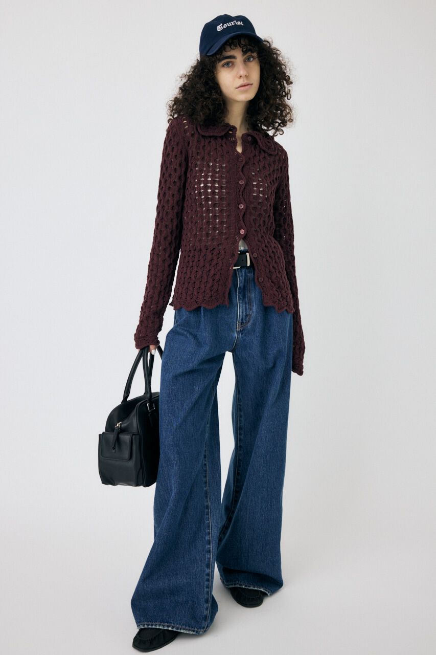 MOUSSY「OPENWORK ニットシャツ」|ニット・セーター|