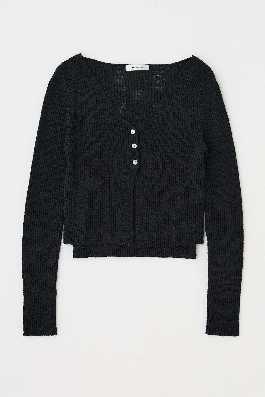 MOUSSY「SLUB KNIT アンサンブル」|ニット・セーター|BLK