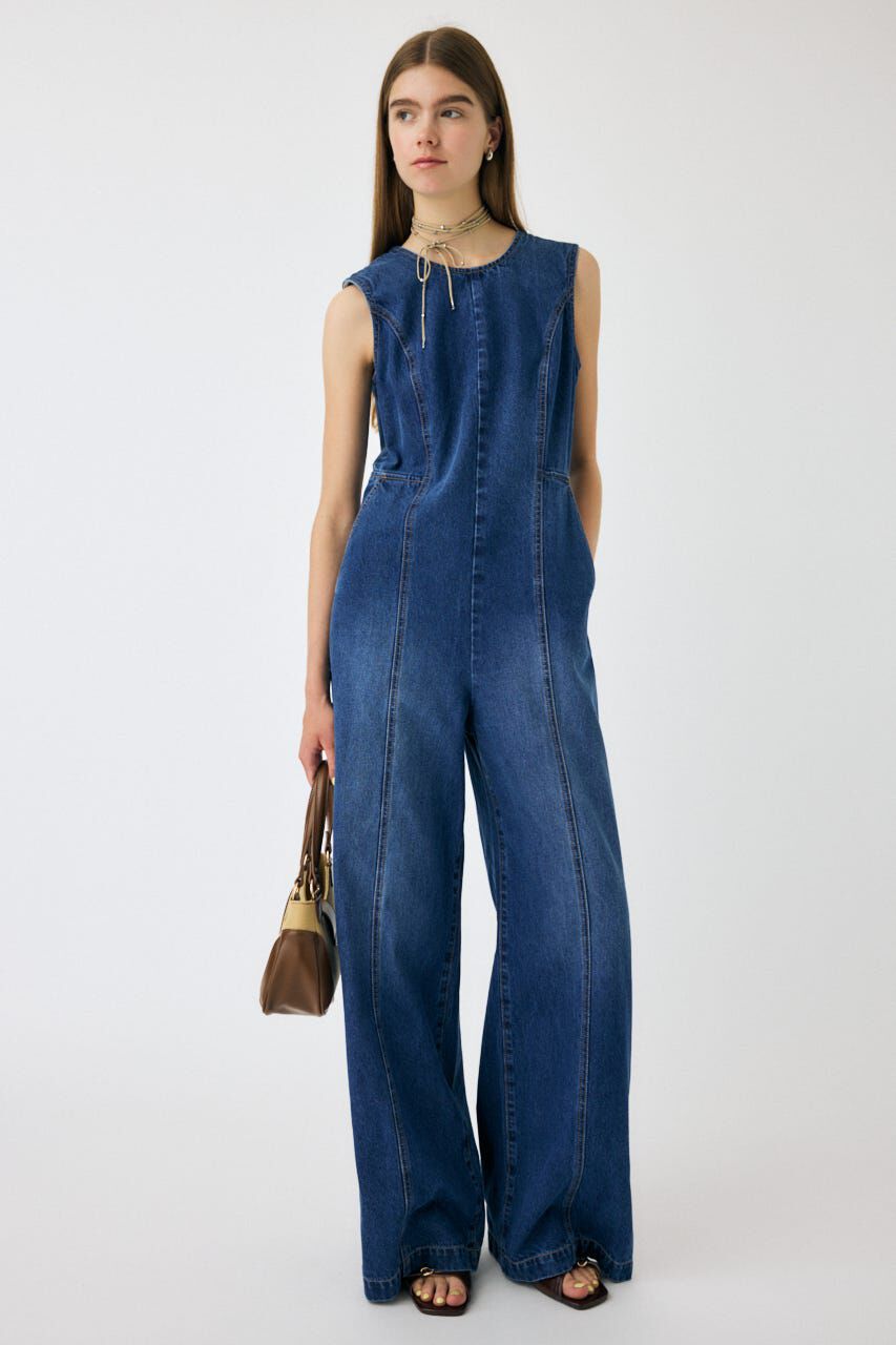 MOUSSY「BACK SLIT DENIM  オールインワン」|その他|