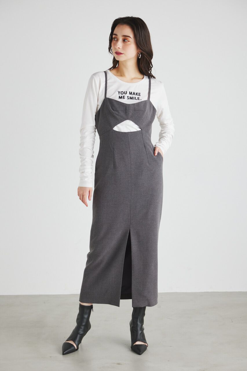 rienda「ギャザースリーブロゴロンT」|Tシャツ・カットソー|