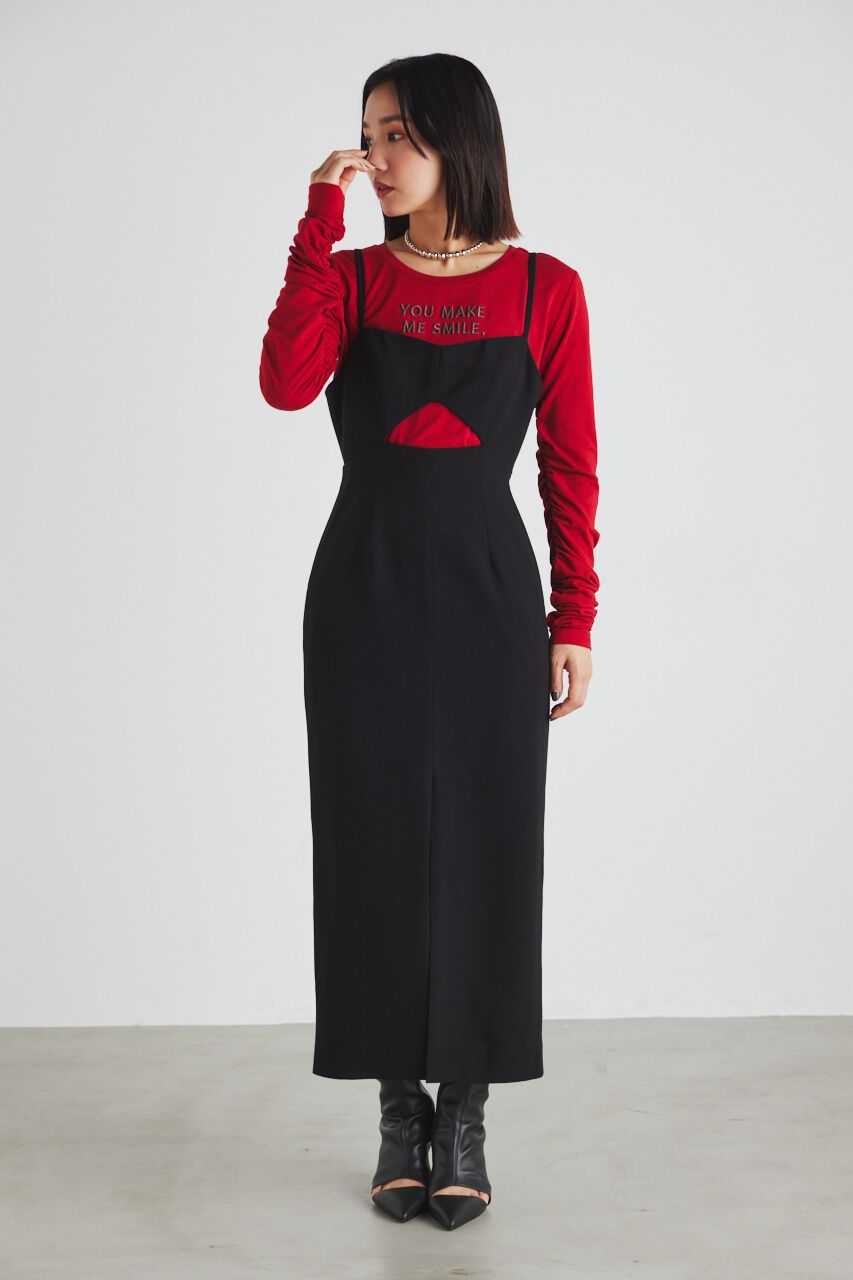 rienda「ギャザースリーブロゴロンT」|Tシャツ・カットソー|