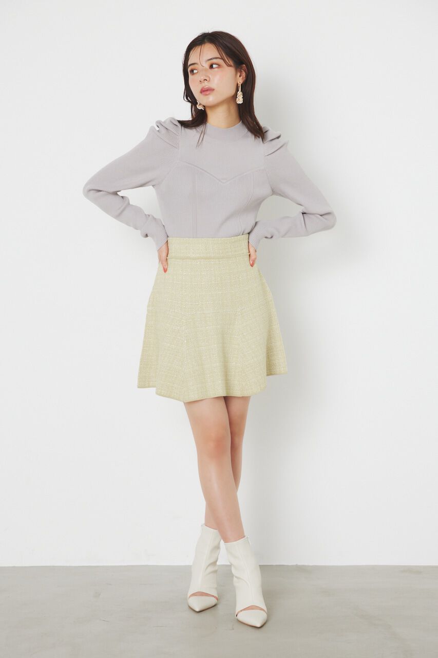 rienda「knitツイードマーメイドHW ミニSK」|スカート|LIME