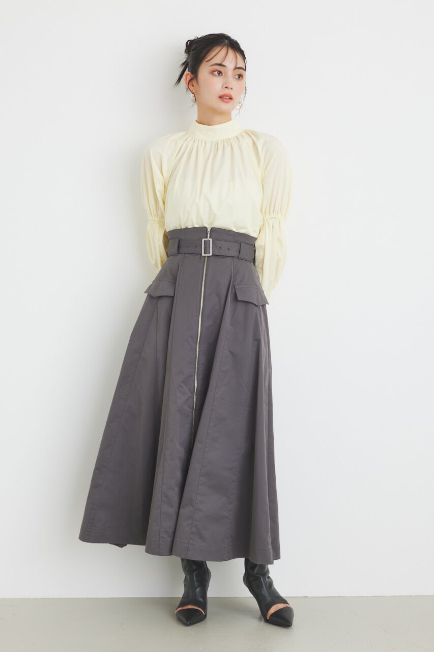 rienda「ハイウエストトレンチフレアSK」|スカート|D/GRY3