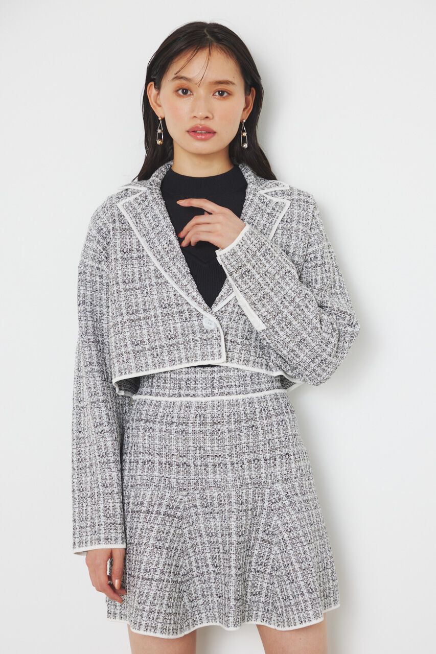 rienda「クロップドWテーラードツイードKnit JK」|その他|