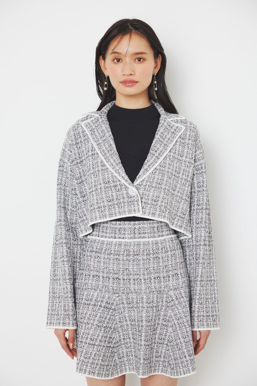 rienda「クロップドWテーラードツイードKnit JK」|その他|